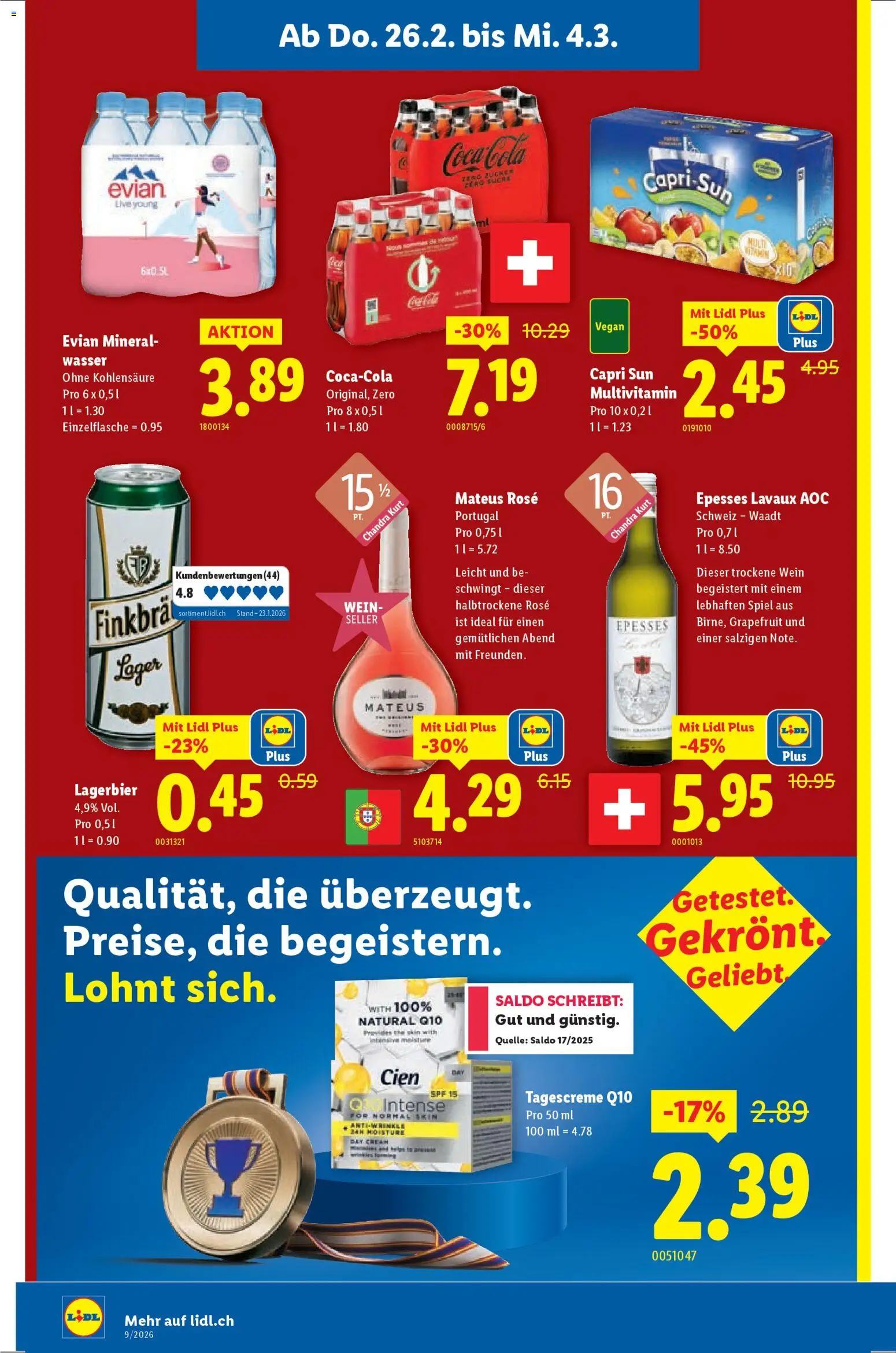 Lidl Aktionen – gültig ab 26.02.2026 | Seite: 12 | Produkte: Coca Cola, Wein, Wasser, Spiel