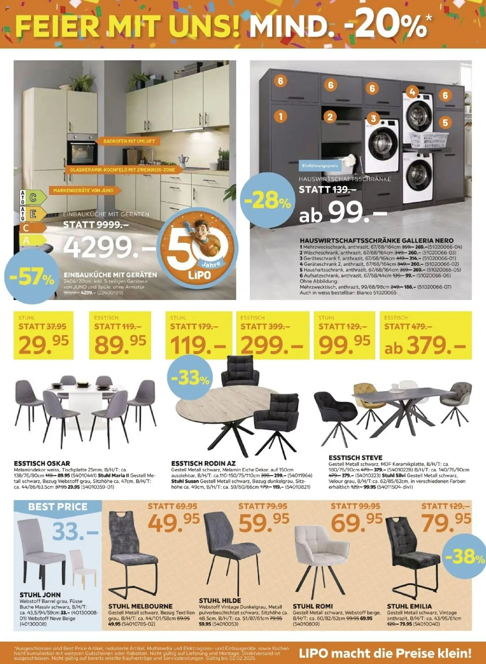 Lipo Aktionen – gültig ab 20.01.2026 | Seite: 7 | Produkte: Stuhl, Armatur, Backofen, Esstisch