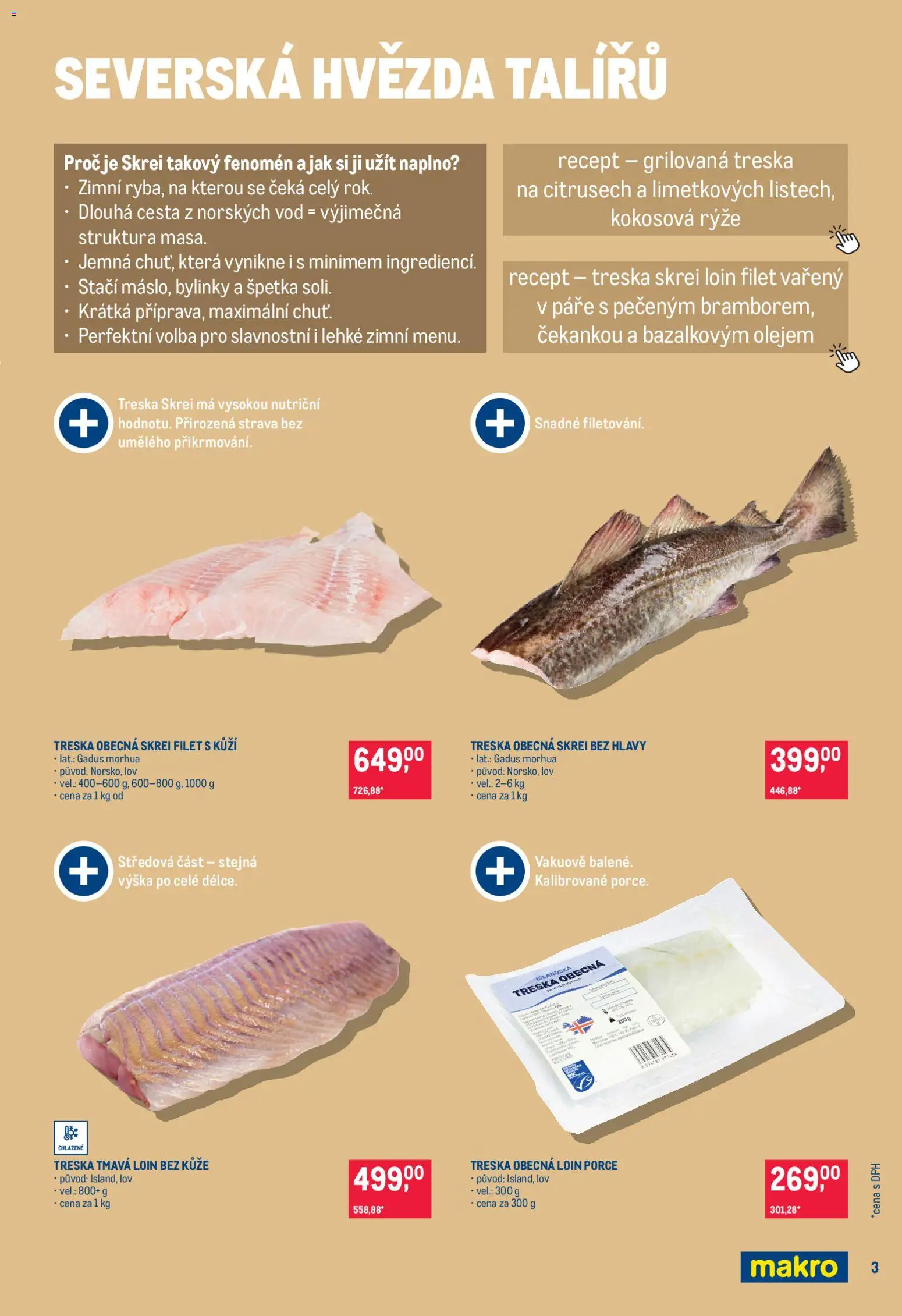 Makro leták - Pro milovníky jídla od 25.02.2026 | Strana: 3 | Produkty: Treska, Rýže, Filet
