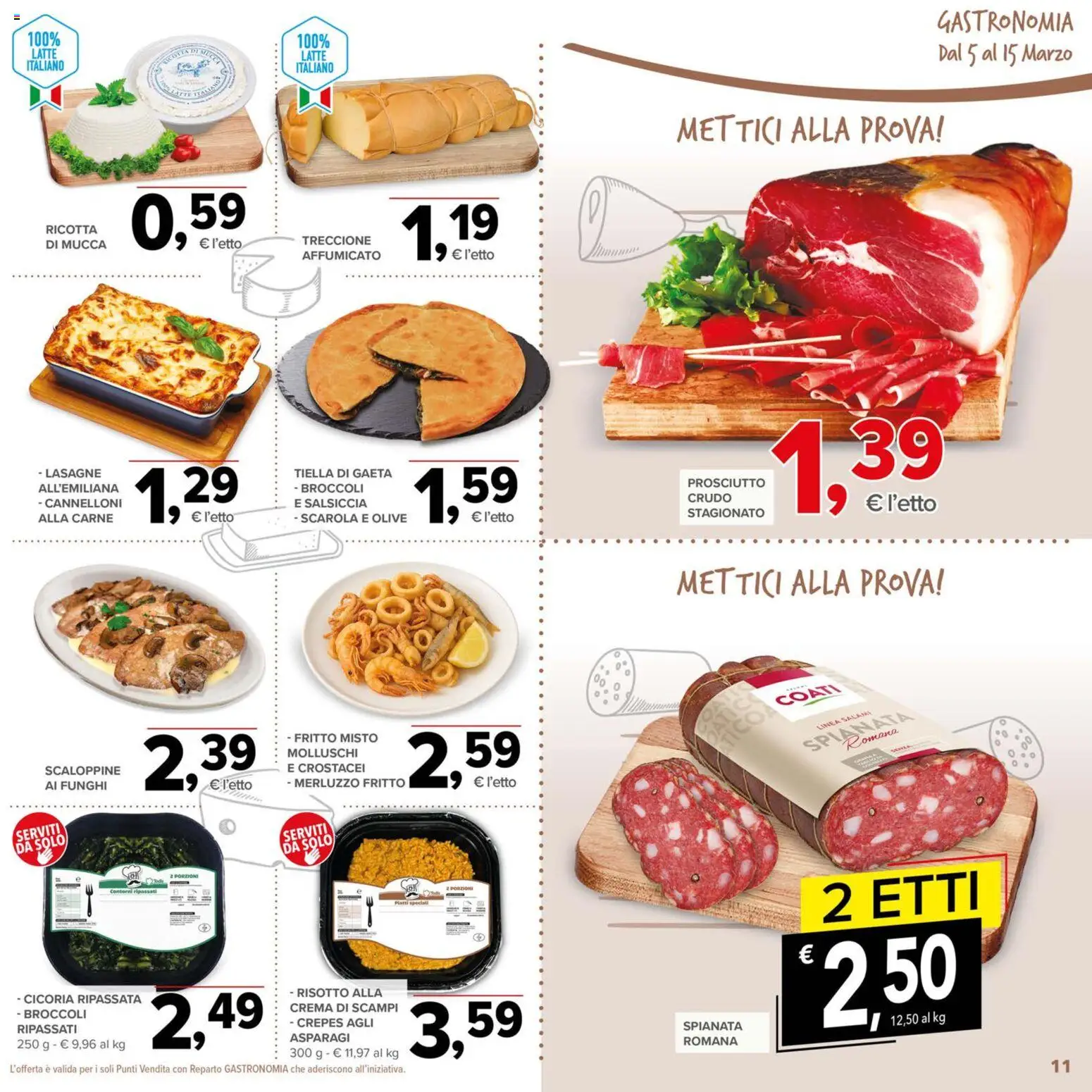 Volantino Todis del 05.03.2026 | Pagina: 11 | Prodotti: Crema, Latte, Salsiccia, Broccoli