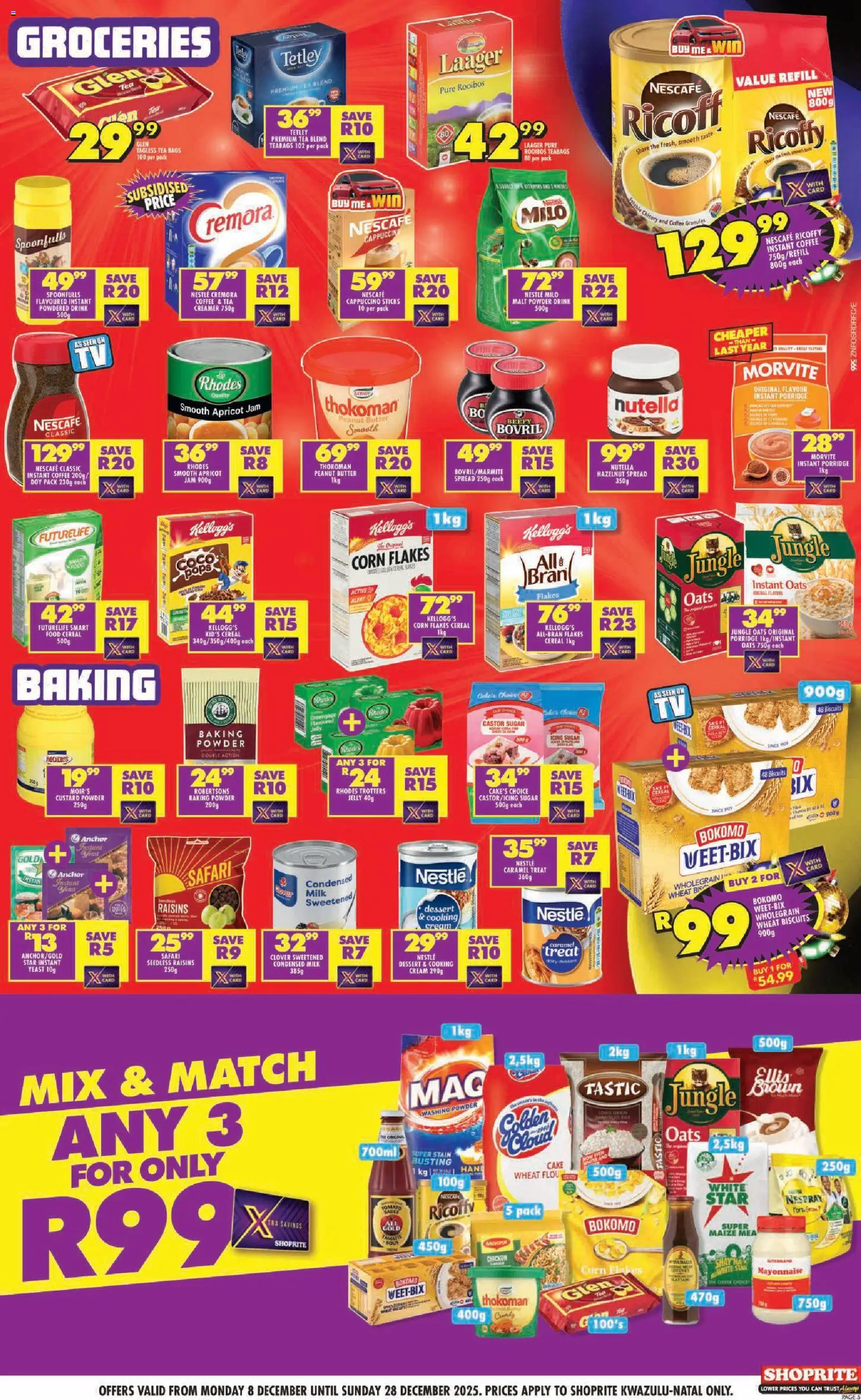 New Shoprite catalogue – valid from 08.12.2025 | Page: 5 | Products: Biscuits, Cream, Estuche organizador de viaje, Caramel