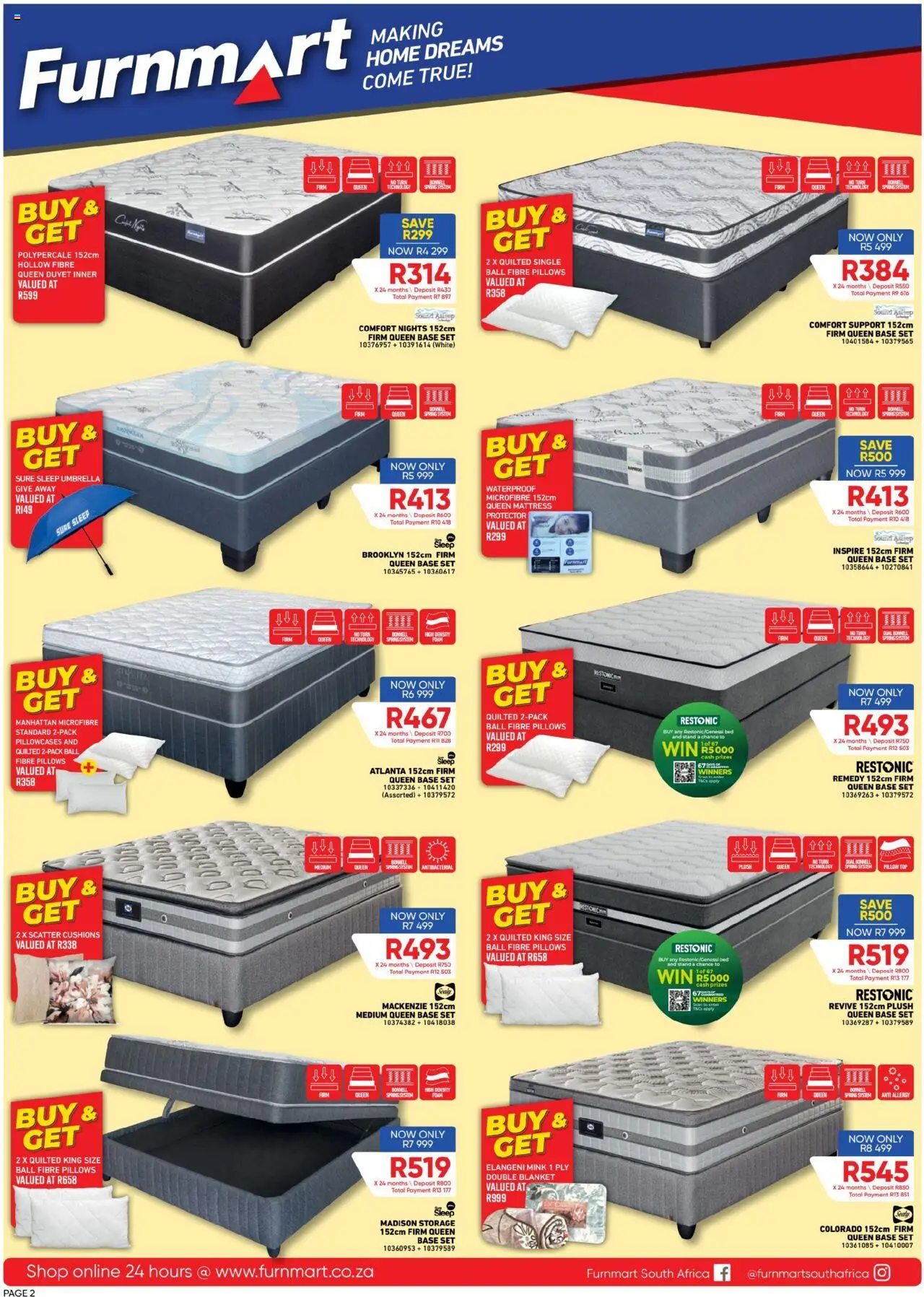 Furnmart Specials │ valid from 11.08.2025 | Page: 2 | Products: Duvet, Bed, Pillow, Blanket