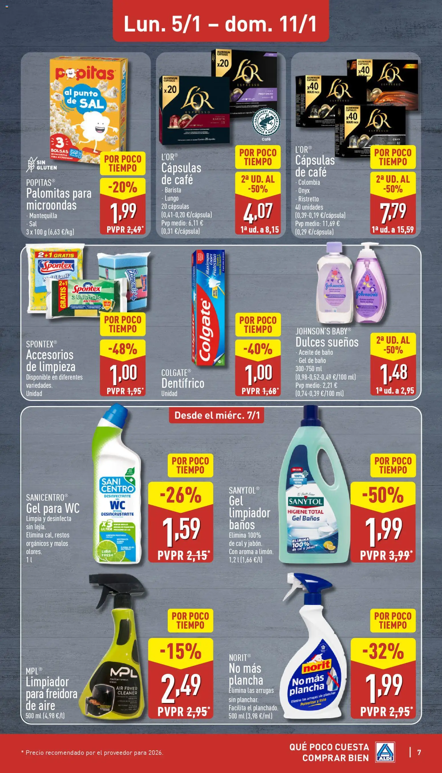 Aldi folleto Canarias │ válido desde el 05.01.2026 | Página: 7 | Productos: Gel de baño, Aceite, Café, Baño