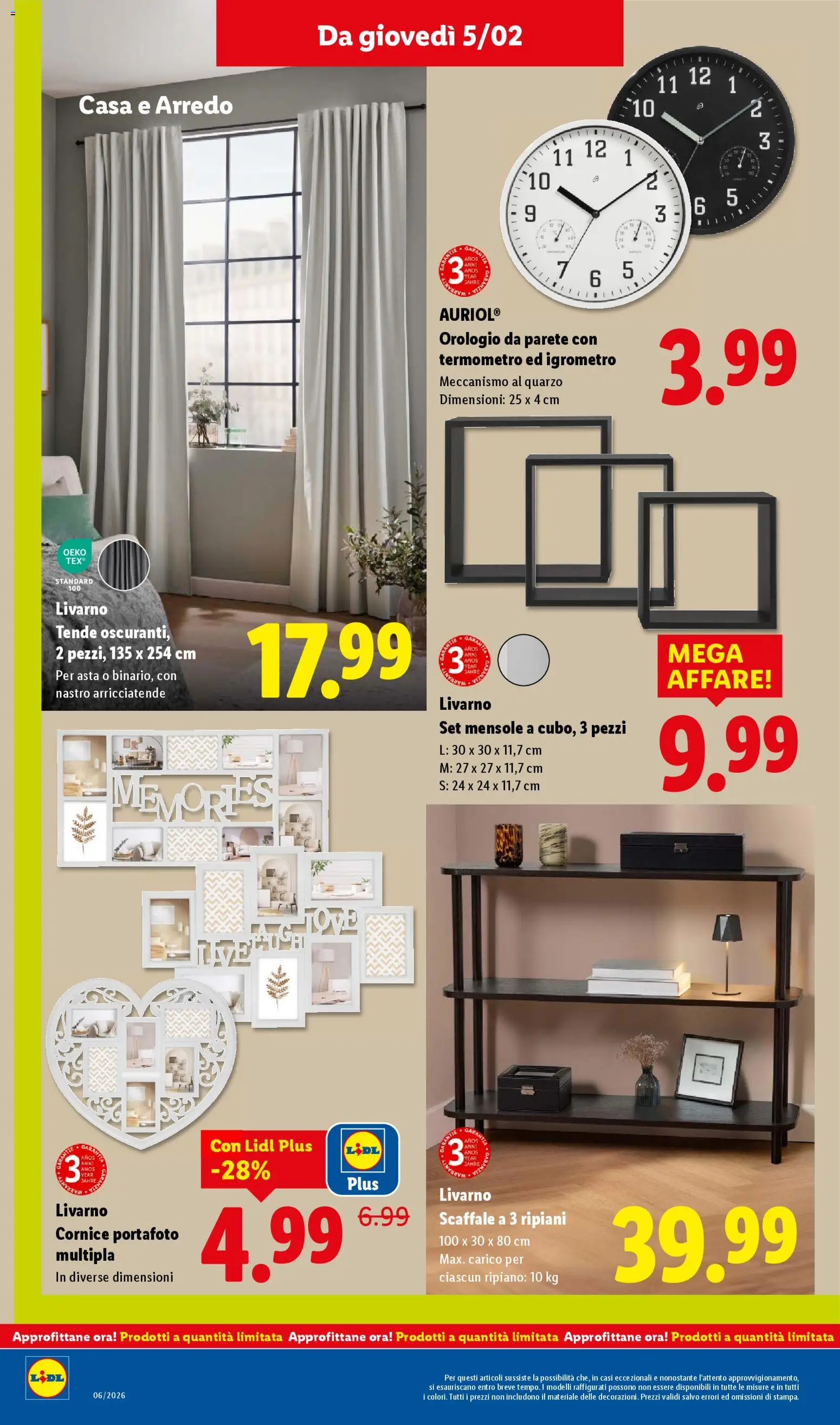 Volantino Lidl del 02.02.2026 | Pagina: 42 | Prodotti: Ripiano, Orologio, Scaffale, Termometro