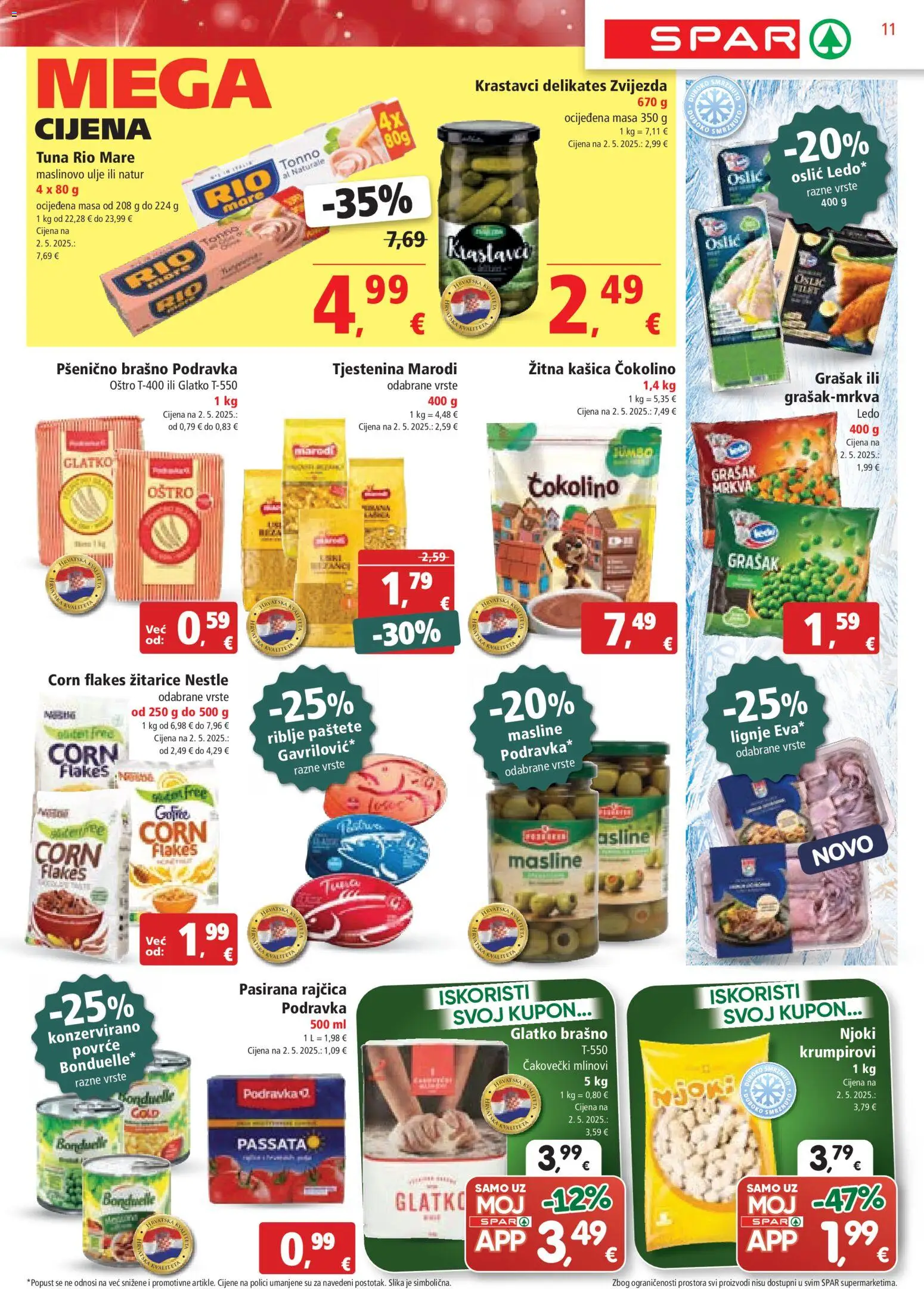 Spar katalog | vrijedi od 17.12.2025 | Stranica: 11 | Proizvodi: Rio Mare, Tjestenina, Rajčica, Čokolino