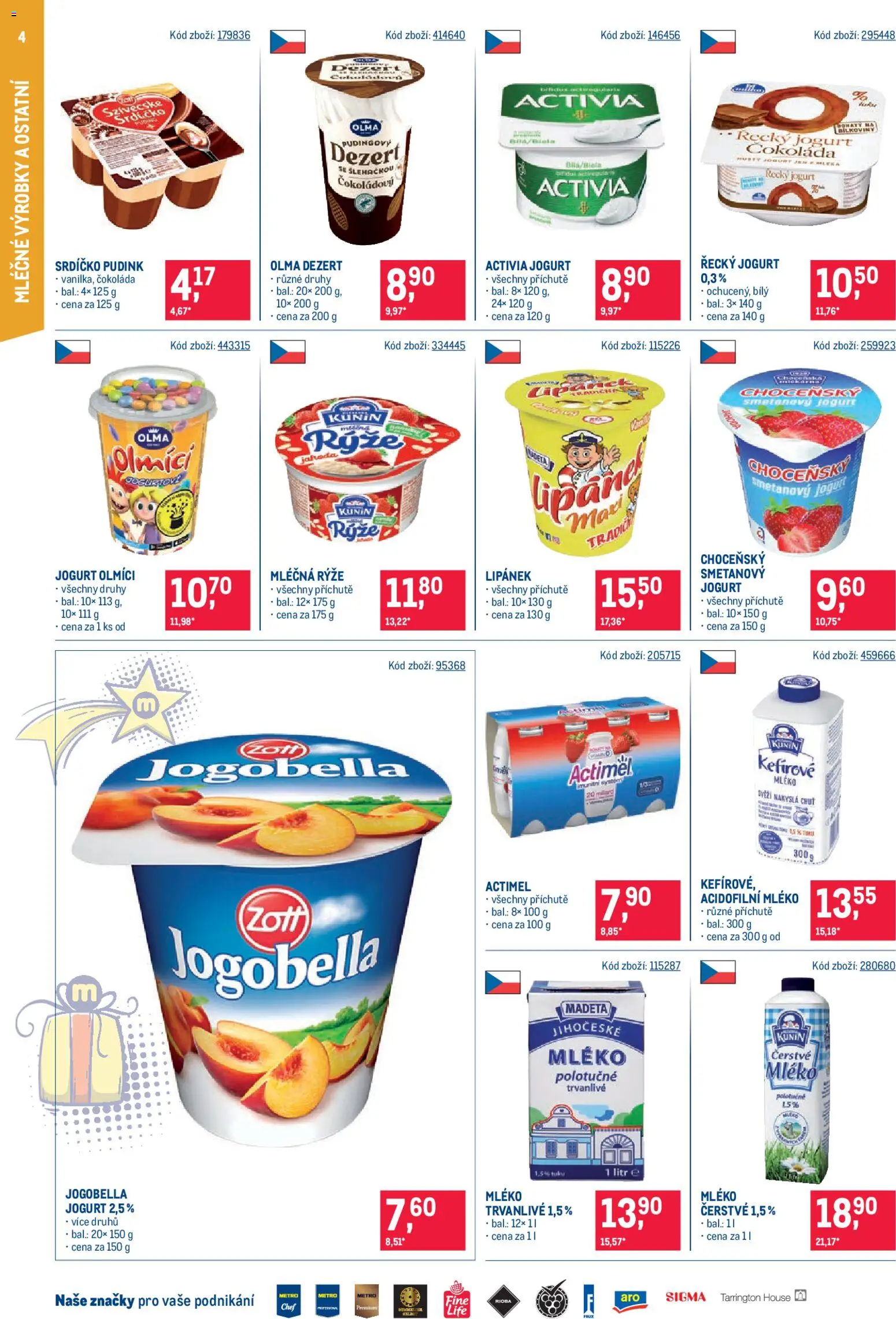 Makro leták - Maloobchod od 19.11.2025 | Strana: 4 | Produkty: Řecký jogurt, Mléko, Rýže, Mléčná rýže