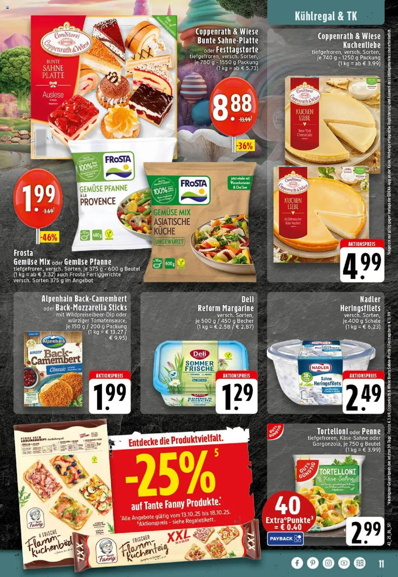 Edeka prospekt Westerkappeln	 – gültig ab 13.10.2025 | Seite: 11 | Produkte: Küche, Frosta, Kuchen, Sahne