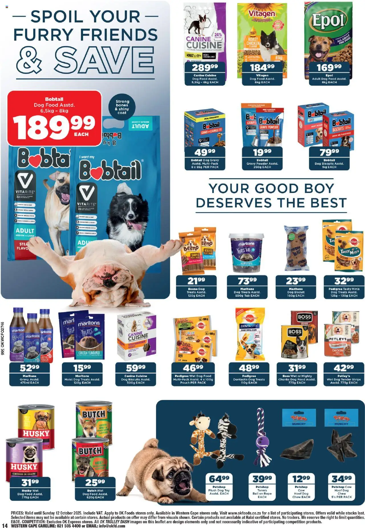 New OK Foods catalogue – valid from 24.09.2025 | Page: 14 | Products: Coat, Biscuits, Dog biscuits, Gravy