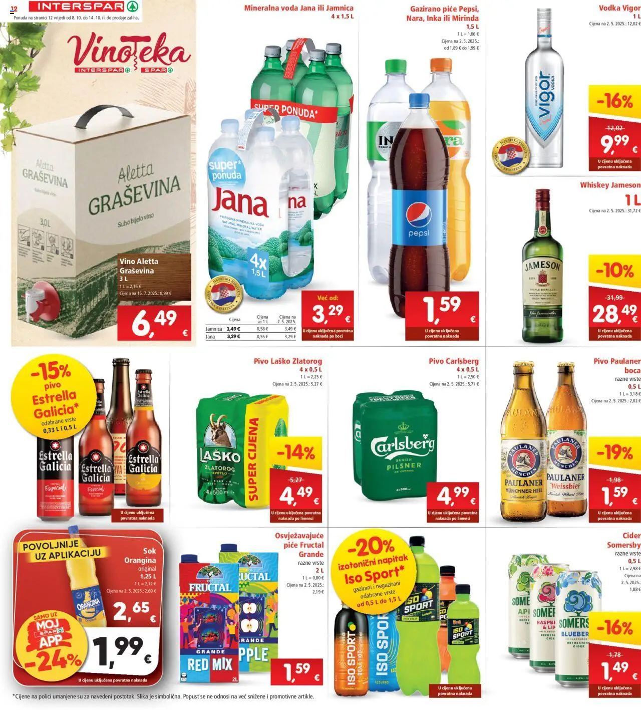 Interspar katalog | vrijedi od 08.10.2025 | Stranica: 14 | Proizvodi: Hell, Jameson, Jamnica, Voda