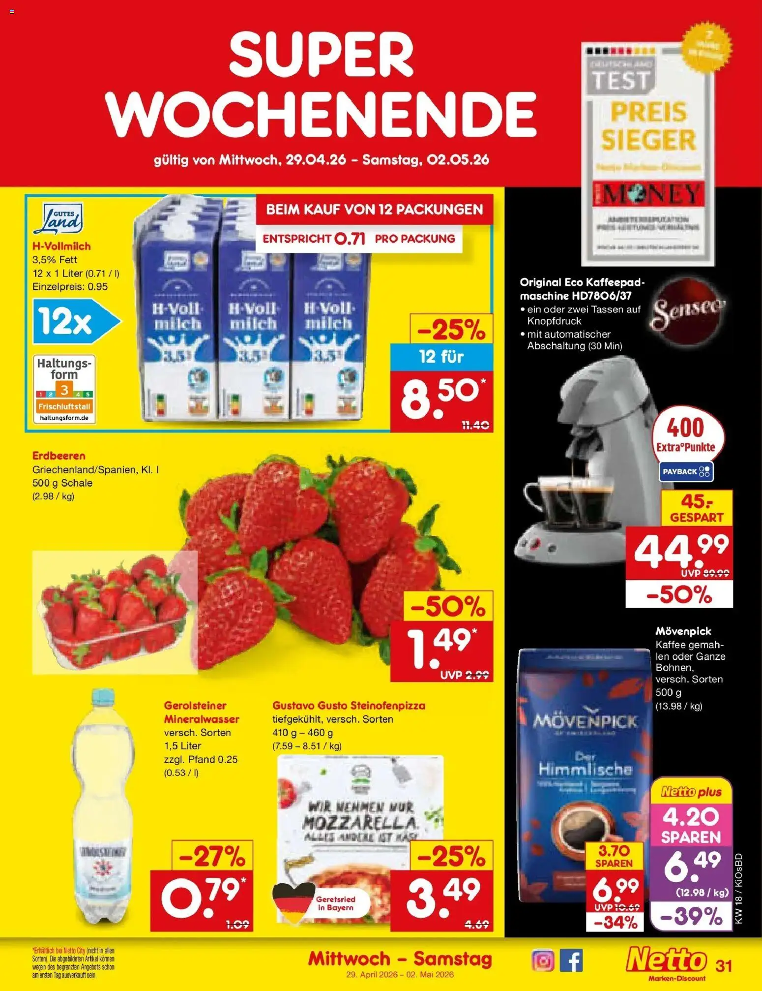 Netto Marken-Discount Prospekt Mistelbach	 – gültig ab 27.04.2026 | Seite: 47 | Produkte: Kaffee, Mineralwasser, Erdbeeren, Gerolsteiner