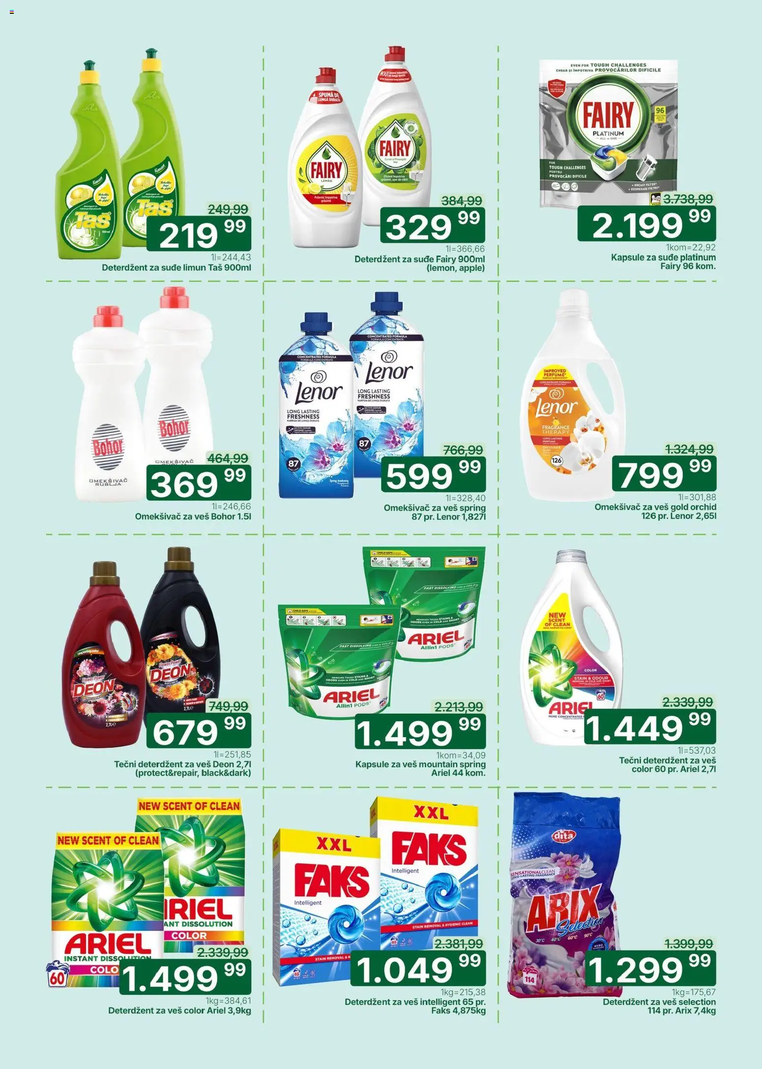 Univerexport katalog - važi od 16.03.2026 | Strana: 28 | Proizvode: Deterdžent, Tečni deterdžent, Limun, Omekšivač za veš