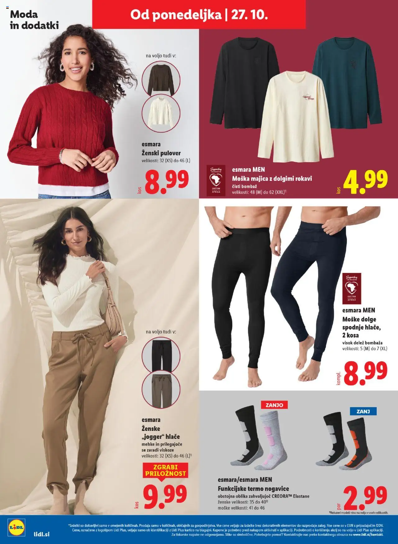 Novi Lidl katalog ponudbe – veljaven od 23.10.2025 | Stran: 64 | Izdelki: Majica, Pulover, Hlace, Nogavice