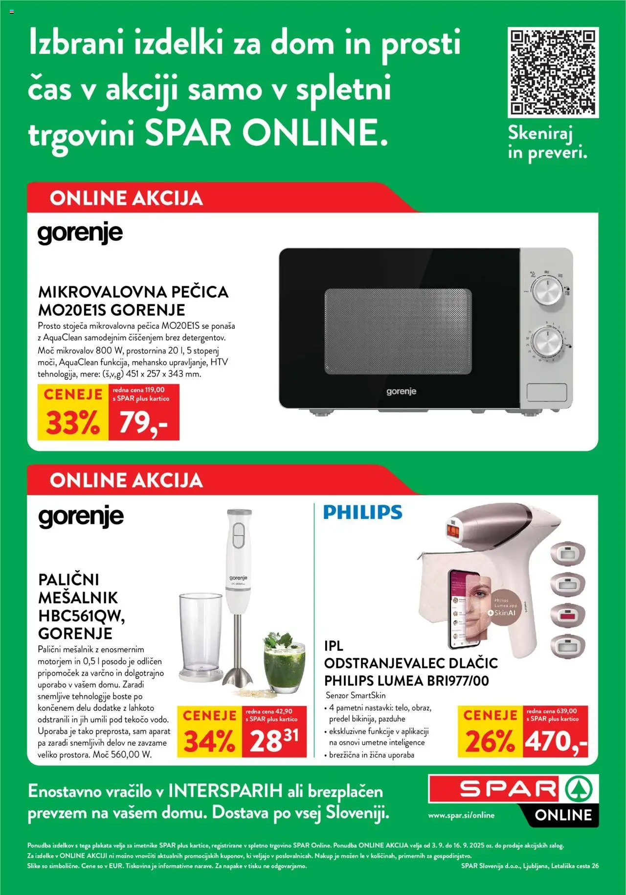 Novi Spar katalog ponudbe – veljaven od 03.09.2025 | Stran: 1 | Izdelki: Mesalnik, Pecica, Mikrovalovna pecica