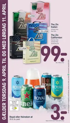 Royal eller Heineken øl, 33 cl. Ex. pant gyldig fra 07.04.2026 | Side: 25