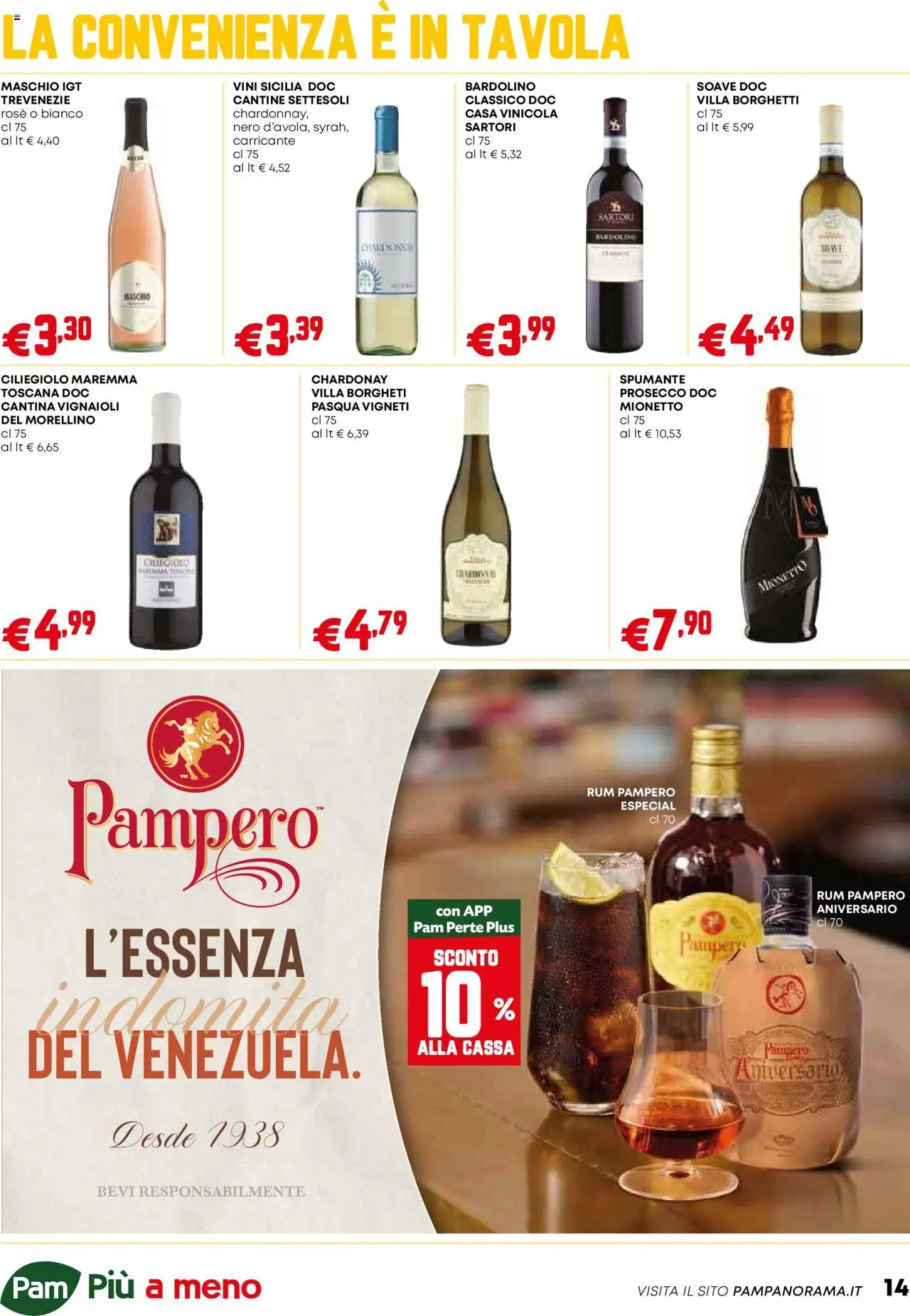 Volantino PAM del 11.09.2025 | Pagina: 14 | Prodotti: Prosecco, Rum, Spumante