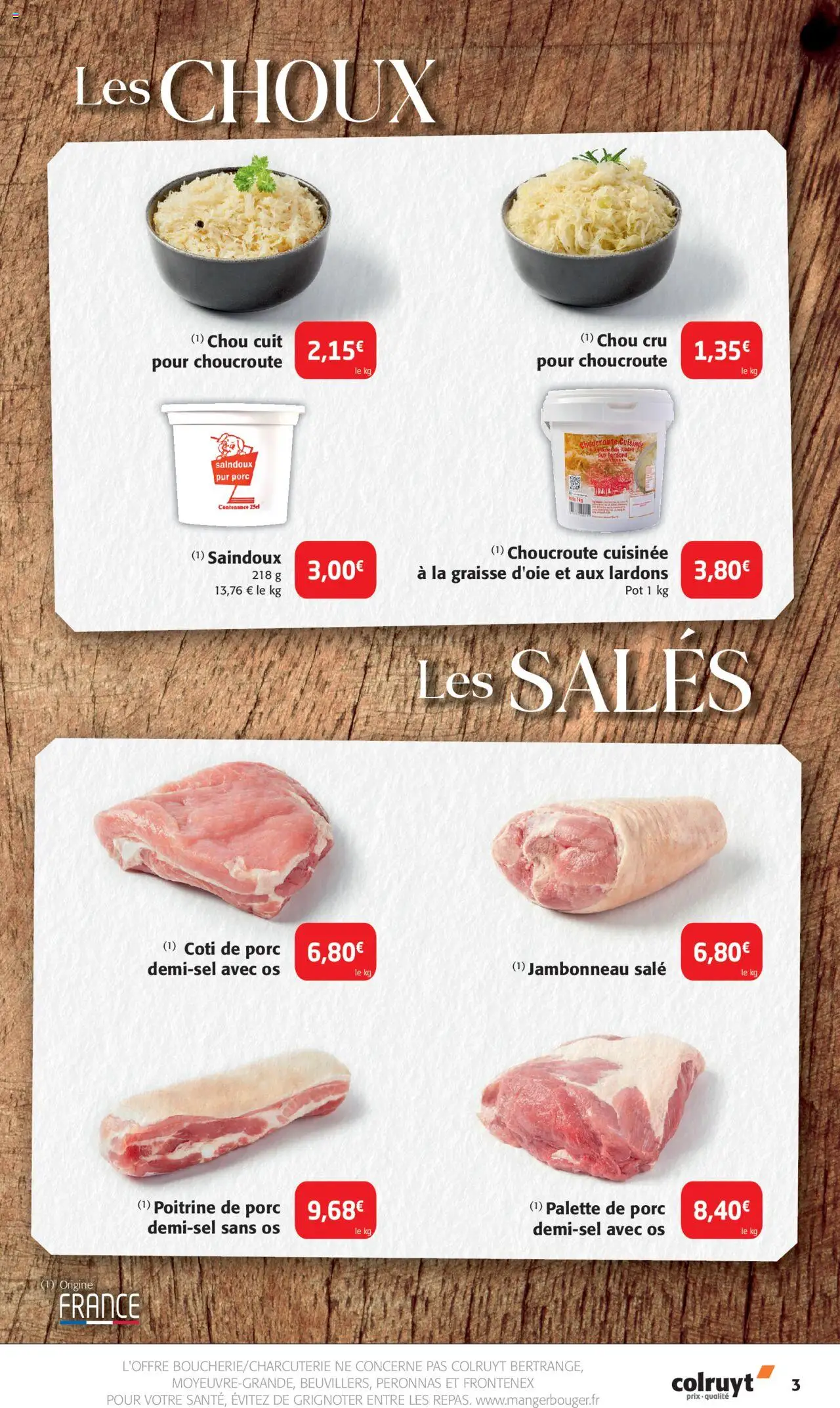 {H1} | Page: 3 | Produits: Lardons, Porc, Palette de porc, Saindoux