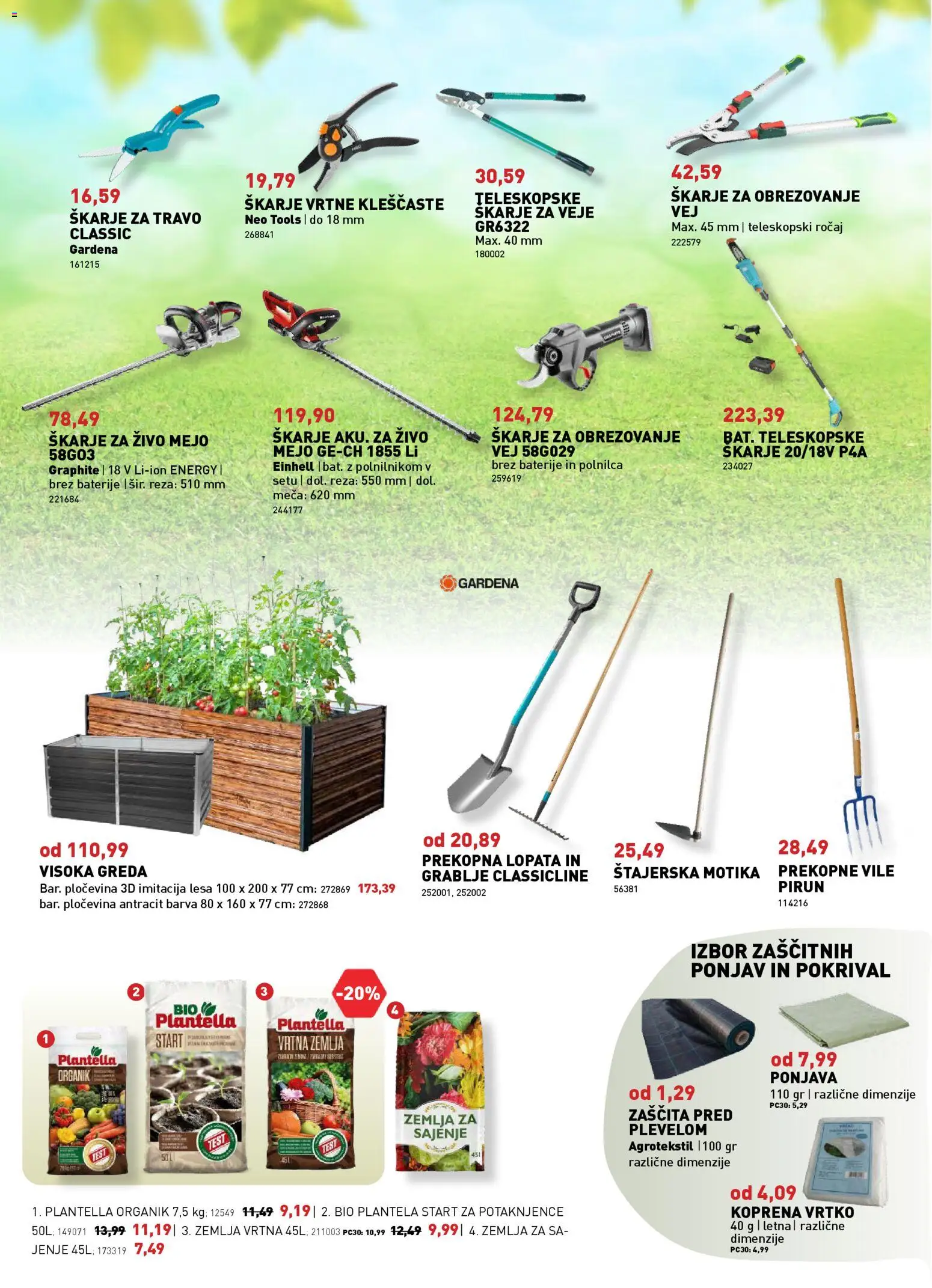 Novi Inpos katalog ponudbe – veljaven od 02.03.2026 | Stran: 4 | Izdelki: Žemlja, Škarje za živo mejo, Baterije, Barva