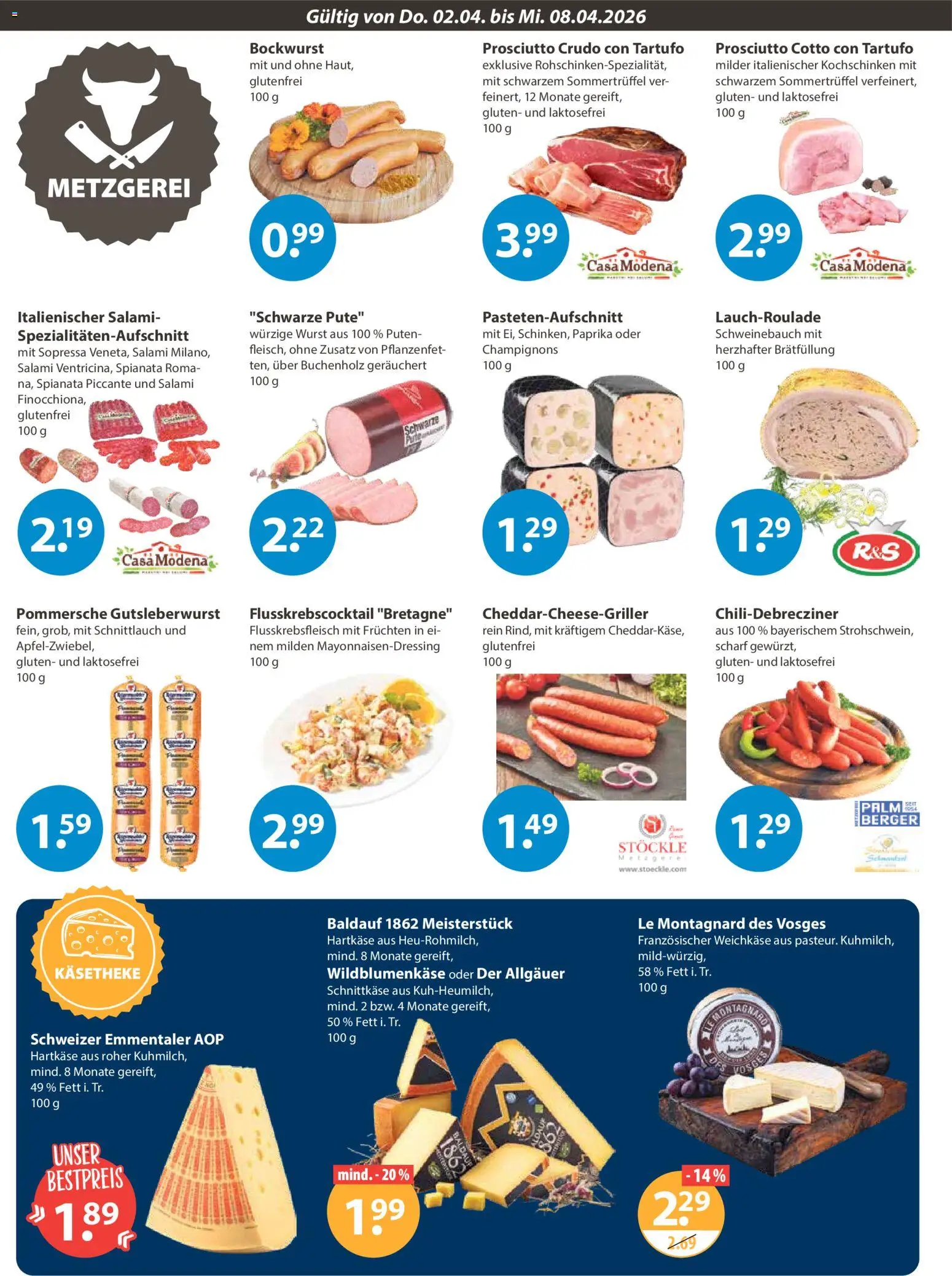 V-Markt Schwaben / Oberbayern – gültig ab 02.04.2026 | Seite: 2 | Produkte: Pute, Schweinebauch, Paprika, Salami