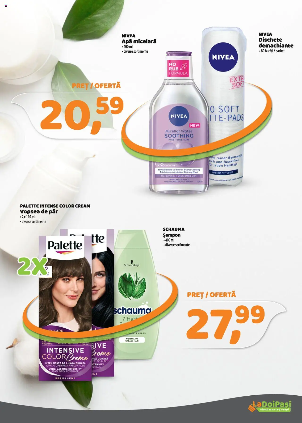 Noul catalog LaDoiPași – valabil de la 01.10.2025 | Pagină: 10 | Produse: Vopsea, Șampon, Apă micelară, Vopsea de păr