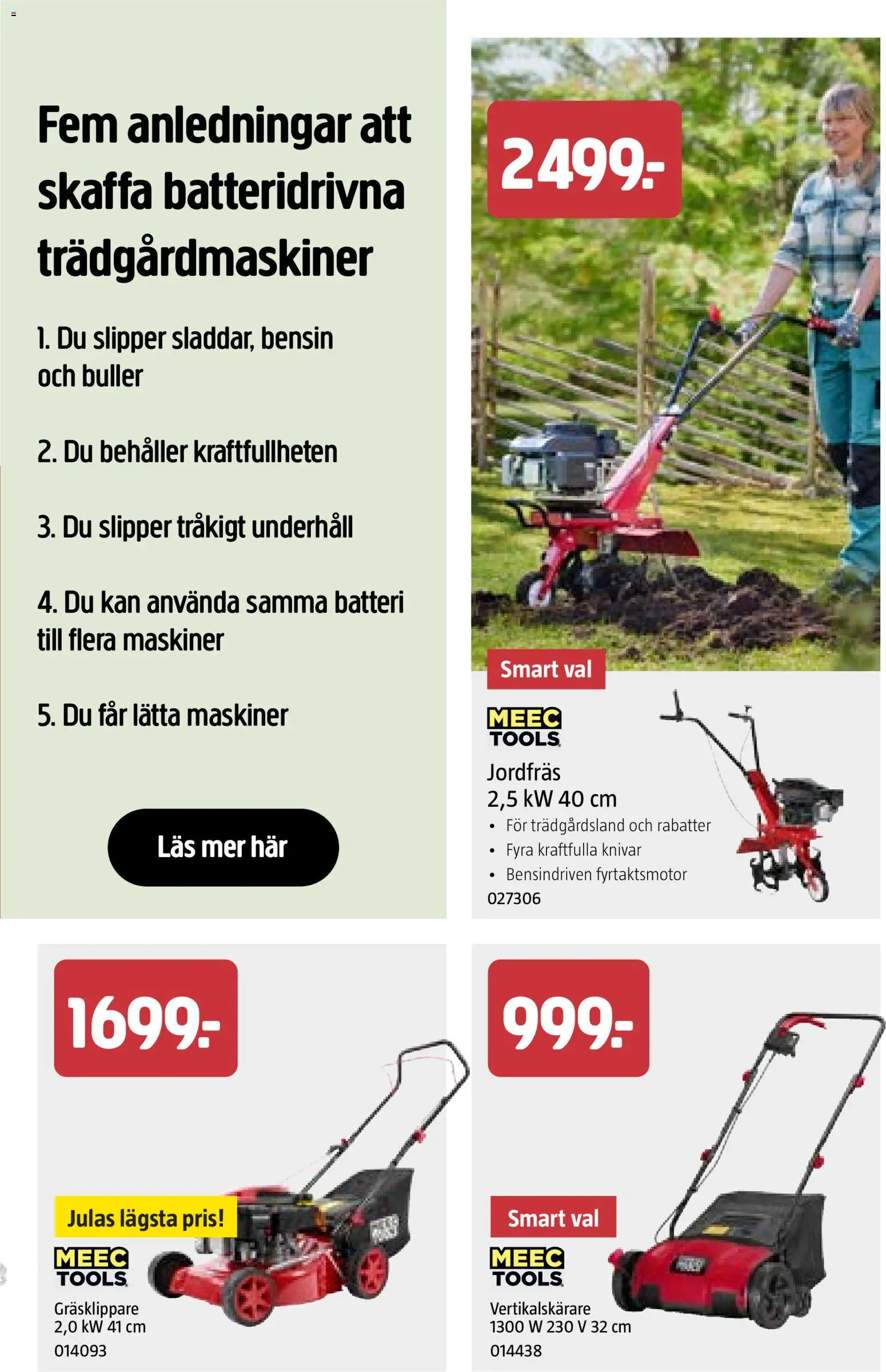 Jula reklamblad aktuell från 26.02.2026 | Sida: 17 | Produkter: Gräsklippare, Jordfräs, Batteri