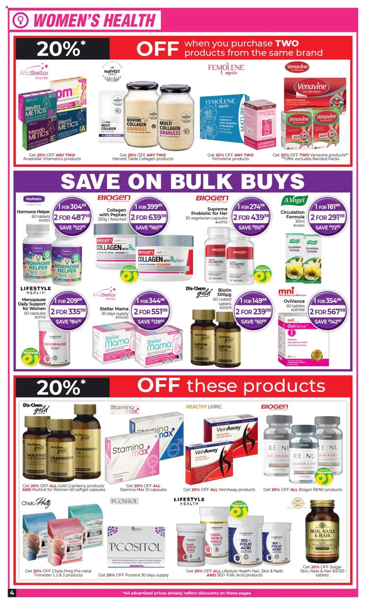 Dis-Chem Specials │ valid from 19.08.2025 | Page: 4 | Products: Table