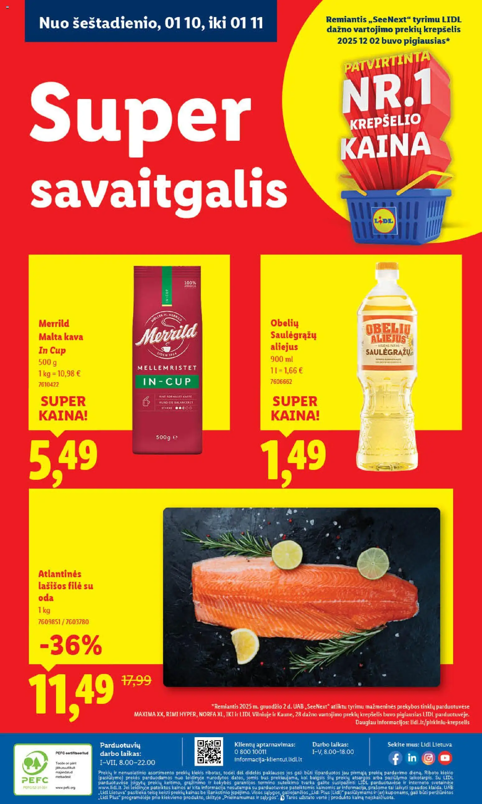 LIDL akcijos nuo 05.01.2026 | Puslapis: 18 | Prekių: Lašišos, Aliejus, Kava, Krepšelis