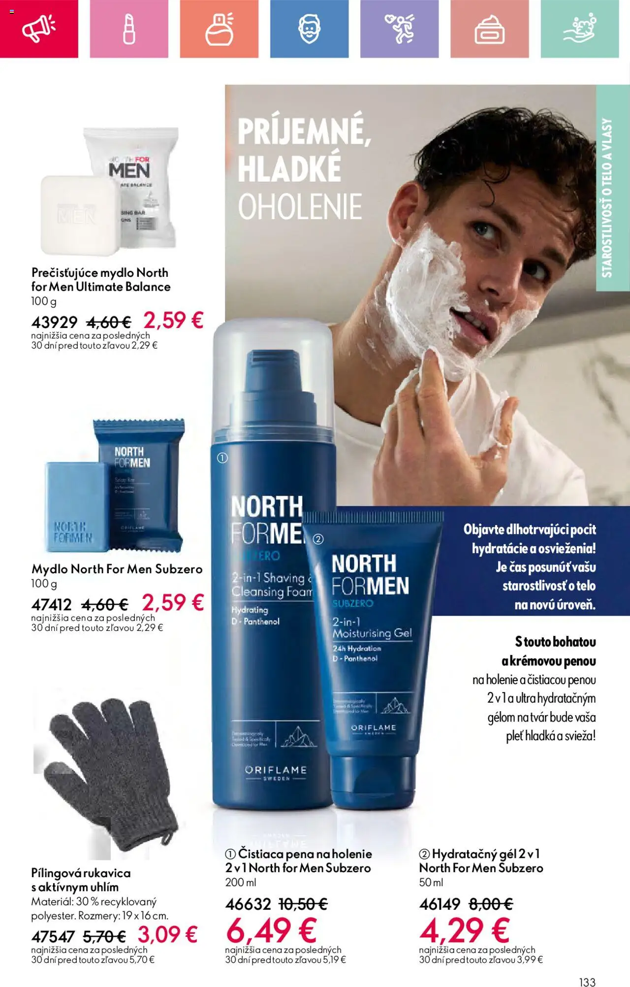 Katalóg Oriflame 12 2025 │ platný od 17.08.2025 | Strana: 133 | Produkty: Pena na holenie, Mydlo