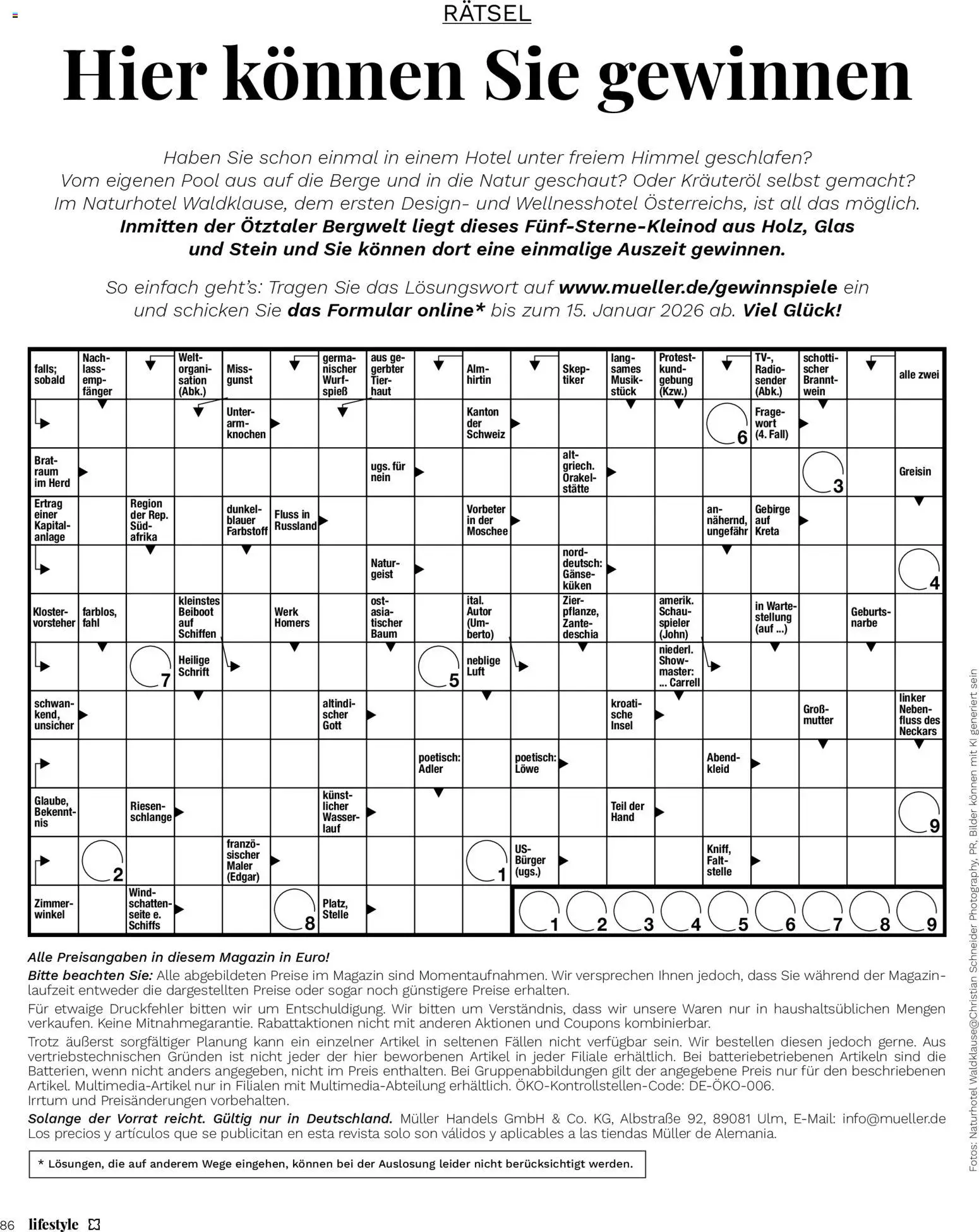 Müller Lifestyle – gültig ab 14.11.2025 | Seite: 86 | Produkte: Bilder, Wein, Kleid, TV