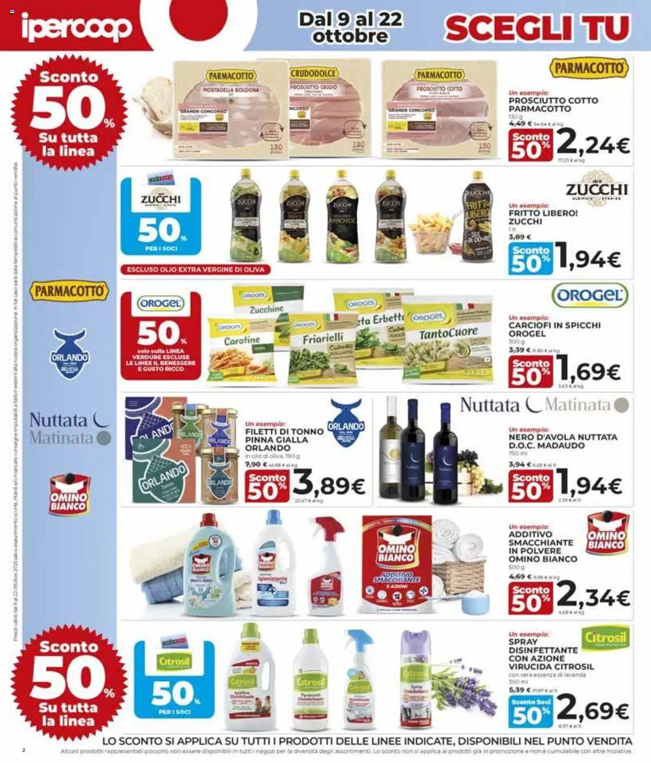 Volantino Ipercoop del 09.10.2025 | Pagina: 2 | Prodotti: Prosciutto Cotto, Prosciutto, Mortadella, Friarielli