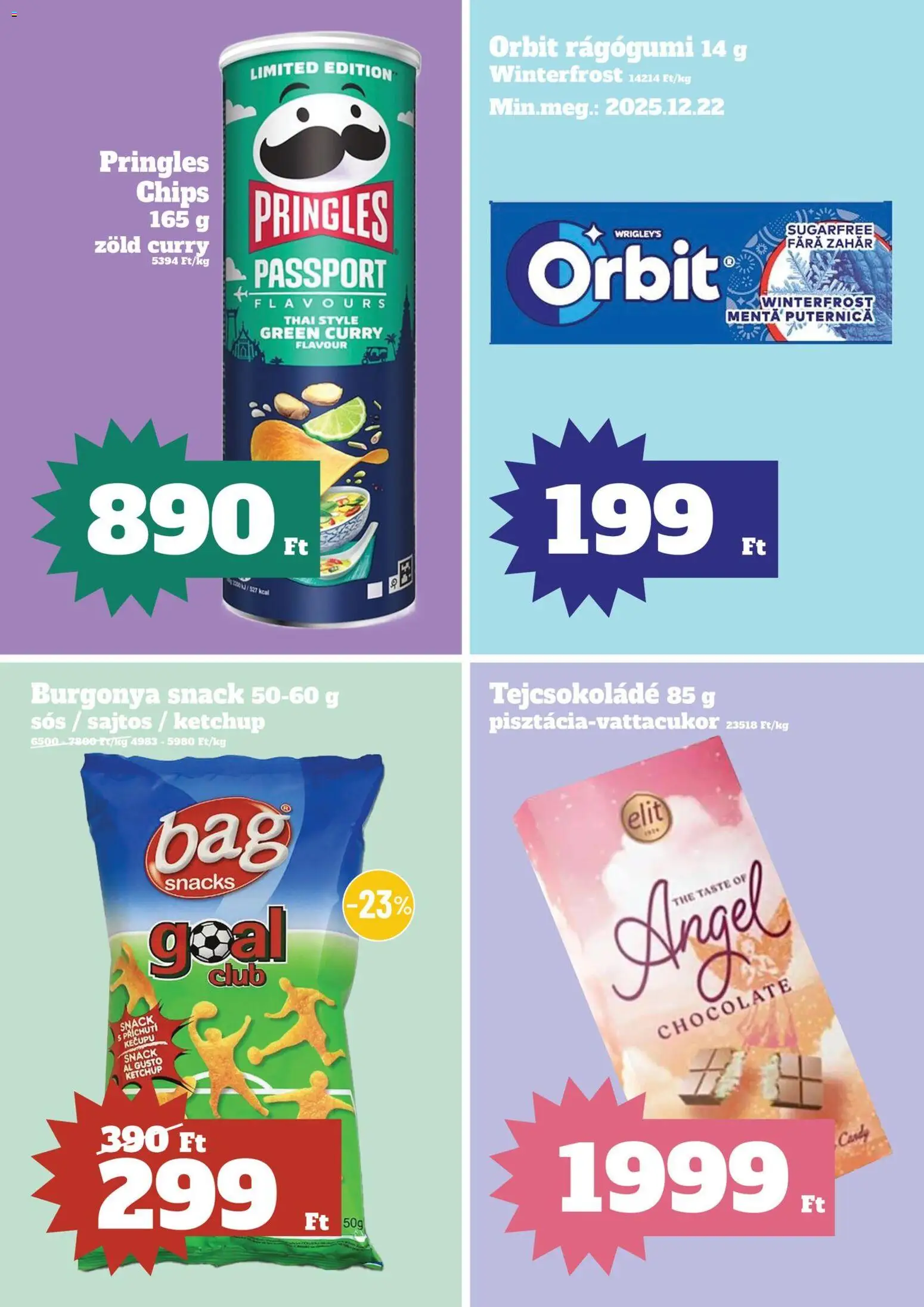 Family Diszkont akciós ujság - amely érvényes a következő dátumtól: 27.11.2025 | Oldal: 15 | Termékek: Rágógumi, Burgonya, Pringles, Tejcsokoládé