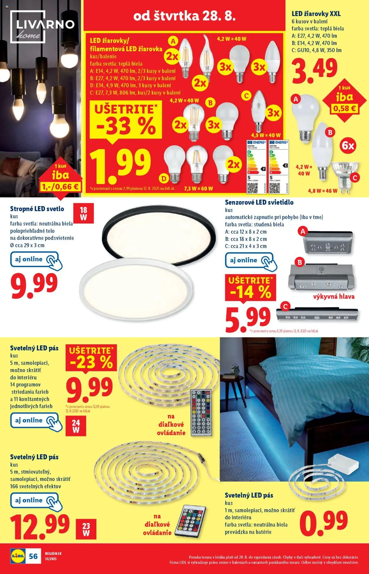 Lidl leták │ platný od 25.08.2025 | Strana: 92 | Produkty: Pás, Led žiarovky, Žiarovka, Žiarovky