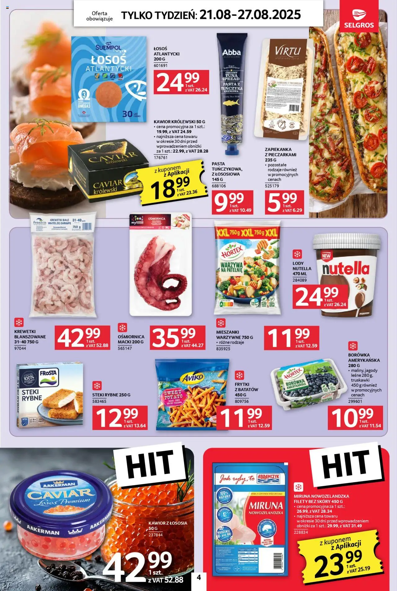 Selgros cash&carry Gazetka - Jeszcze więcej super promocji od 21.08.2025 | Strona: 4 | Produkty: Jagody, Nutella, Patelnie, Lody
