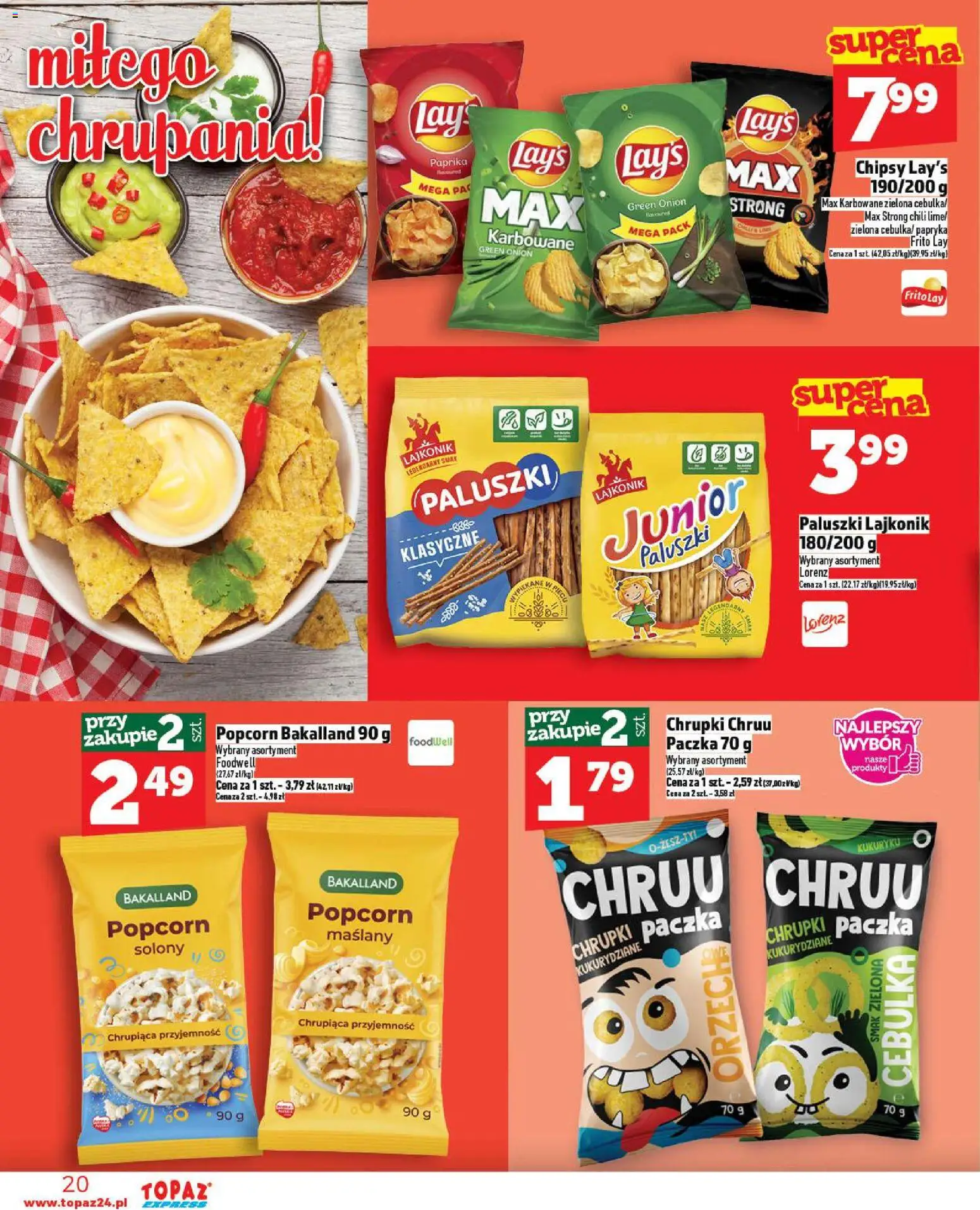 Topaz Gazetka - Express od 06.11.2025 | Strona: 20 | Produkty: Chili, Chrupki, Paluszki, Popcorn