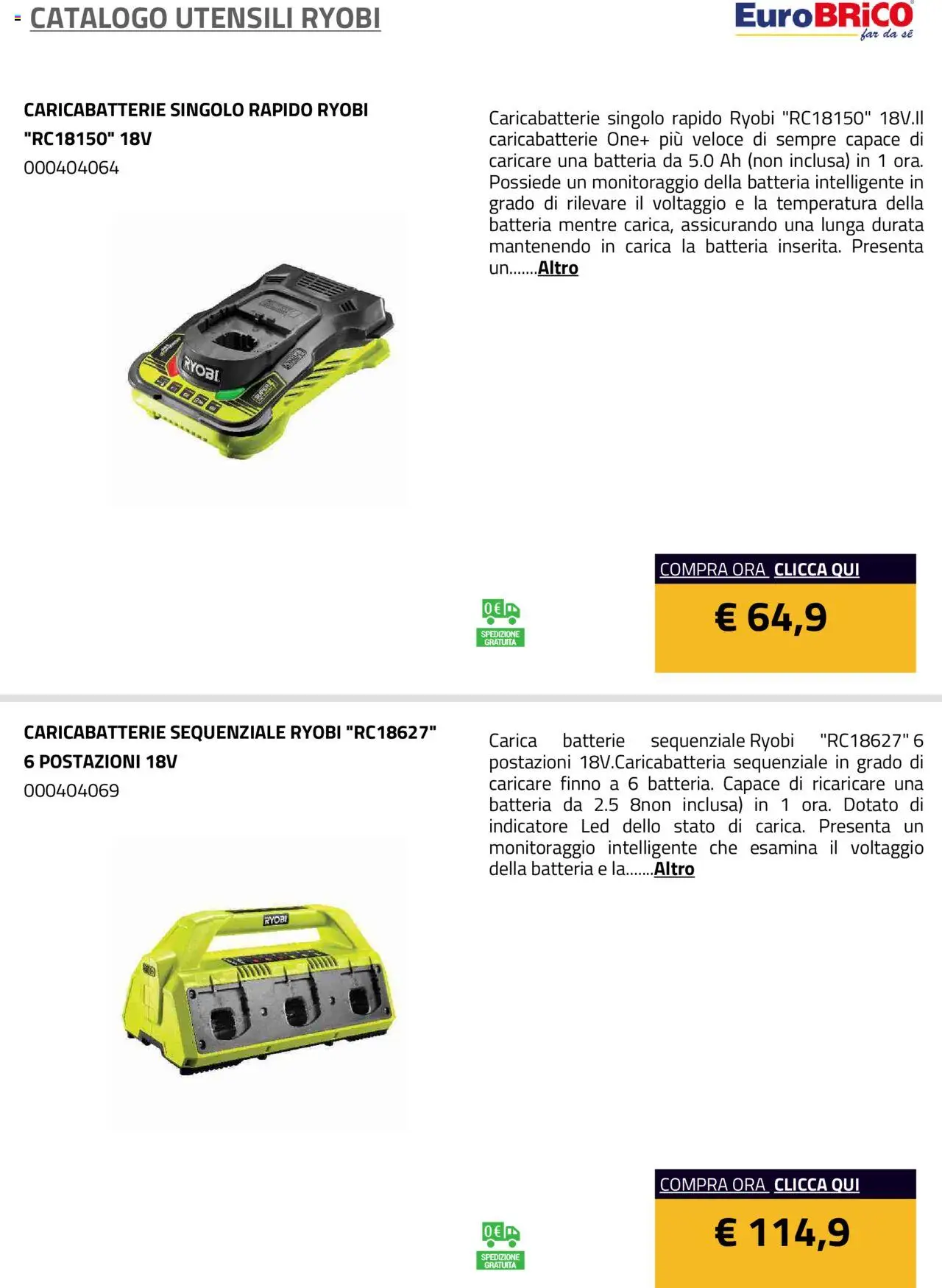 Volantino Eurobrico del 23.07.2025 | Pagina: 33 | Prodotti: Batteria, Batterie, Caricabatterie