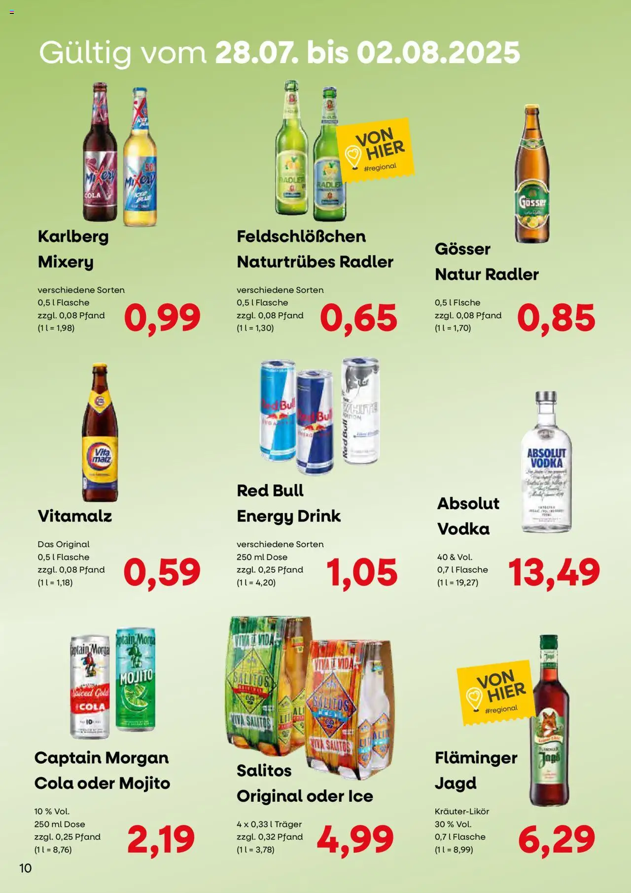 KONSUM Leipzig - Nah. Frisch. Freundlich. - gültig ab dem 28.07.2025 | Seite: 10 | Produkte: Mixer, Red bull, Mixery, Vodka