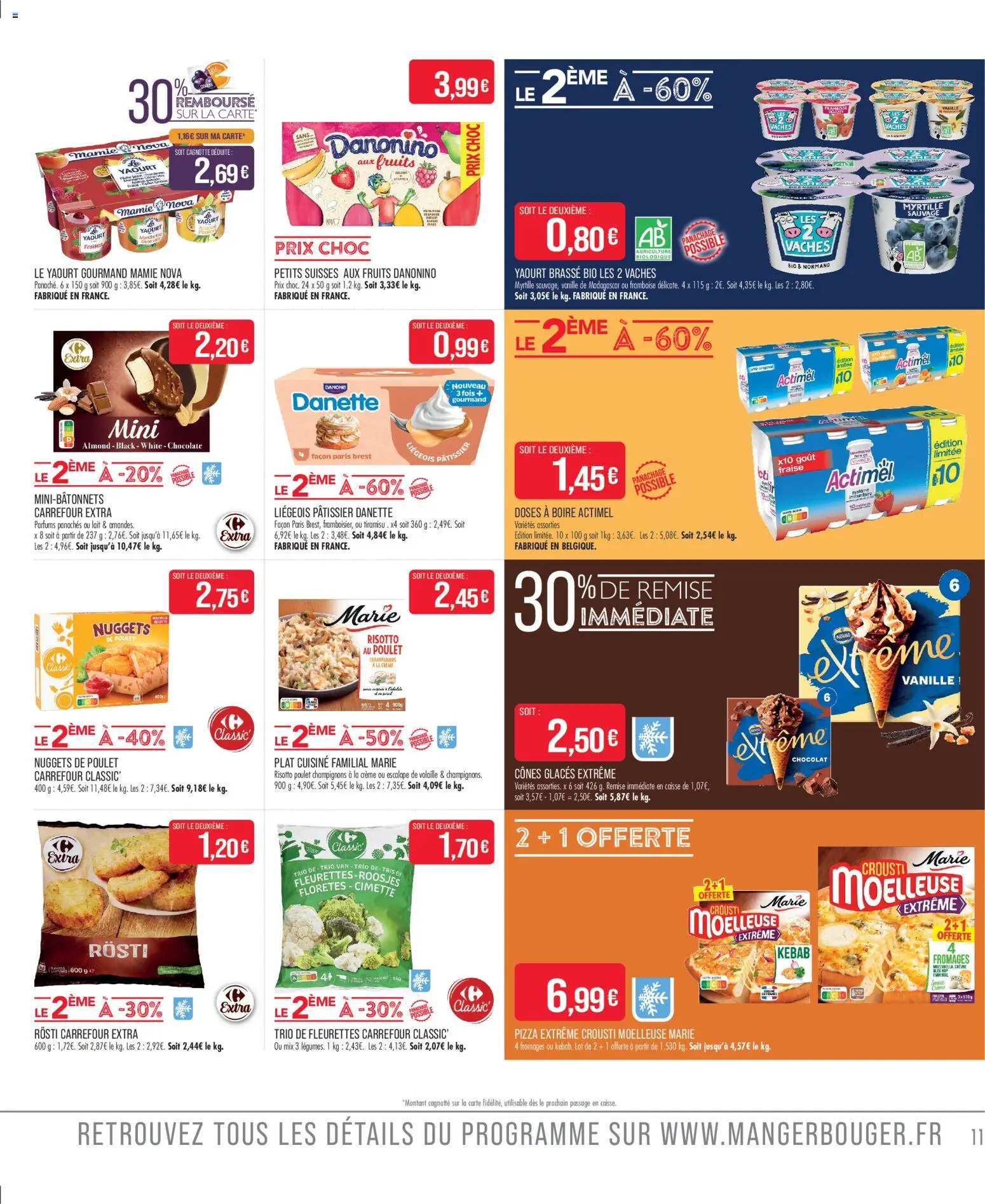 {H1} | Page: 13 | Produits: Fraise, Framboise, Actimel, Chocolat