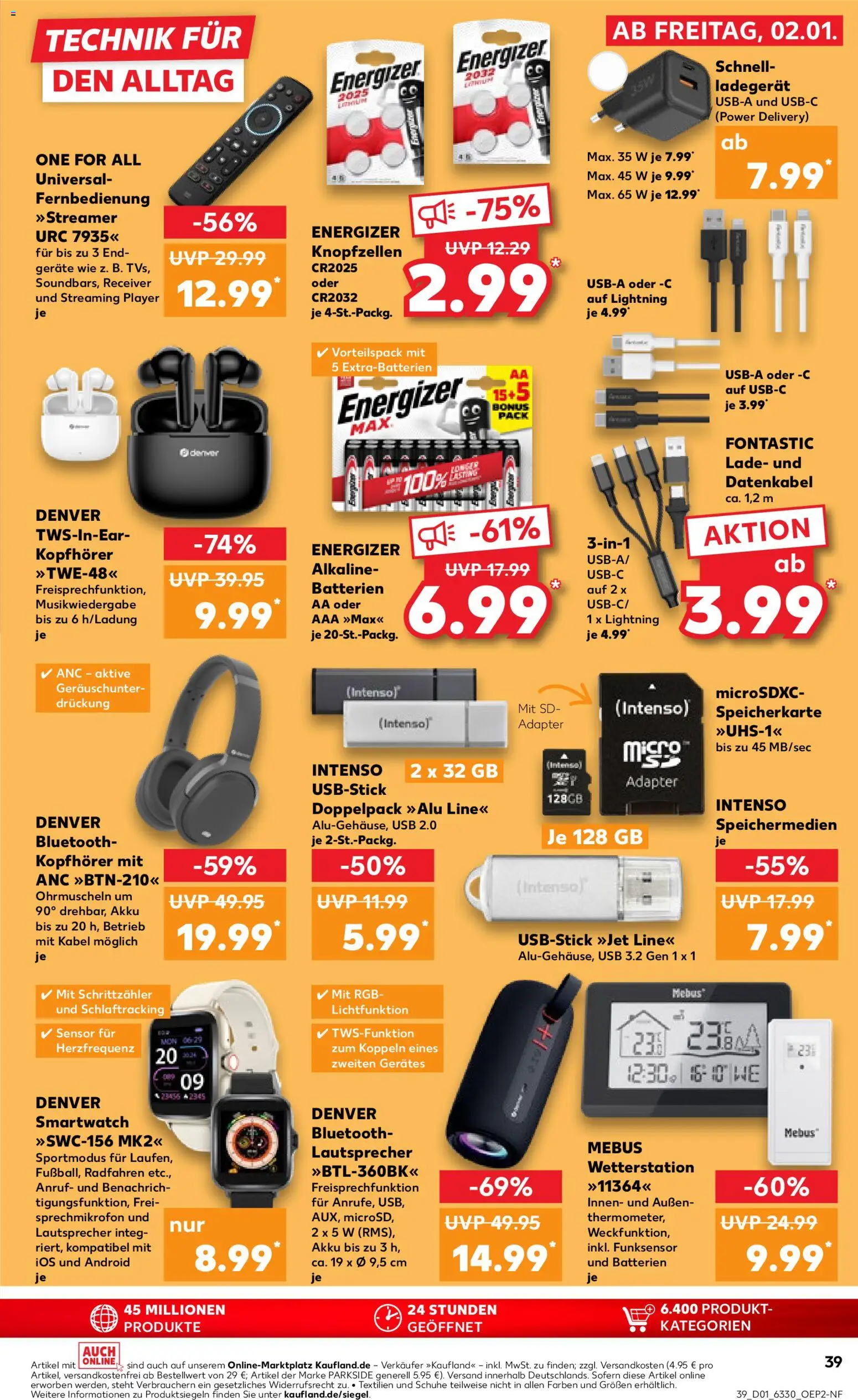 Kaufland prospekt Kiel	 – gültig ab 02.01.2026 | Seite: 39 | Produkte: Speicherkarte, Adapter, Batterien, Receiver