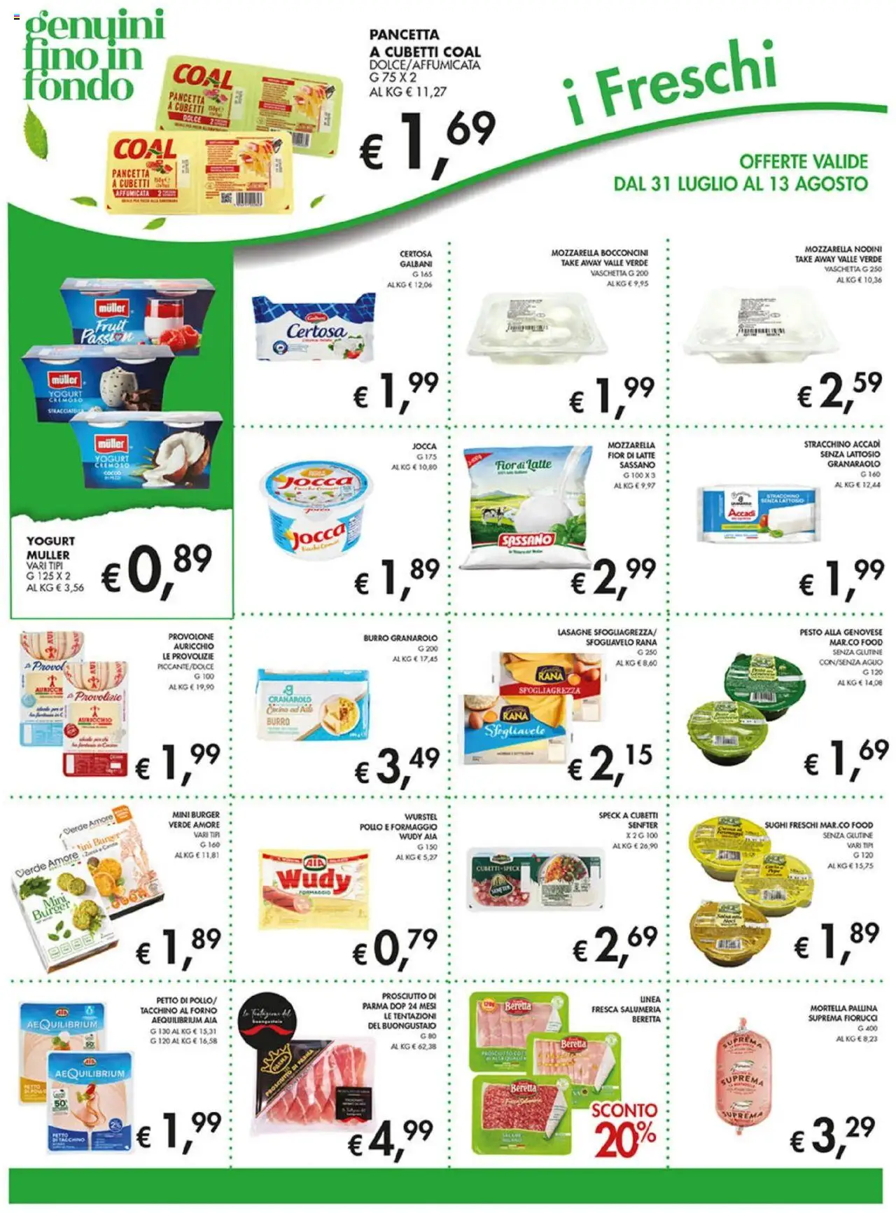 Volantino Coal del 31.07.2025 | Pagina: 10 | Prodotti: Speck, Pancetta, Tacchino, Latte senza lattosio