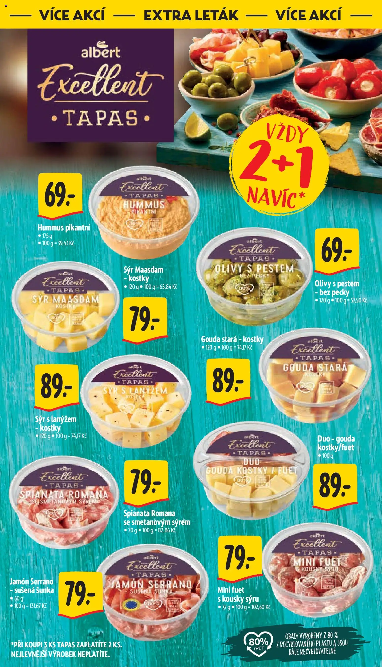 Albert leták - Supermarket od 29.04.2026 | Strana: 33 | Produkty: Gouda, Sušená šunka, Jamon, Olivy