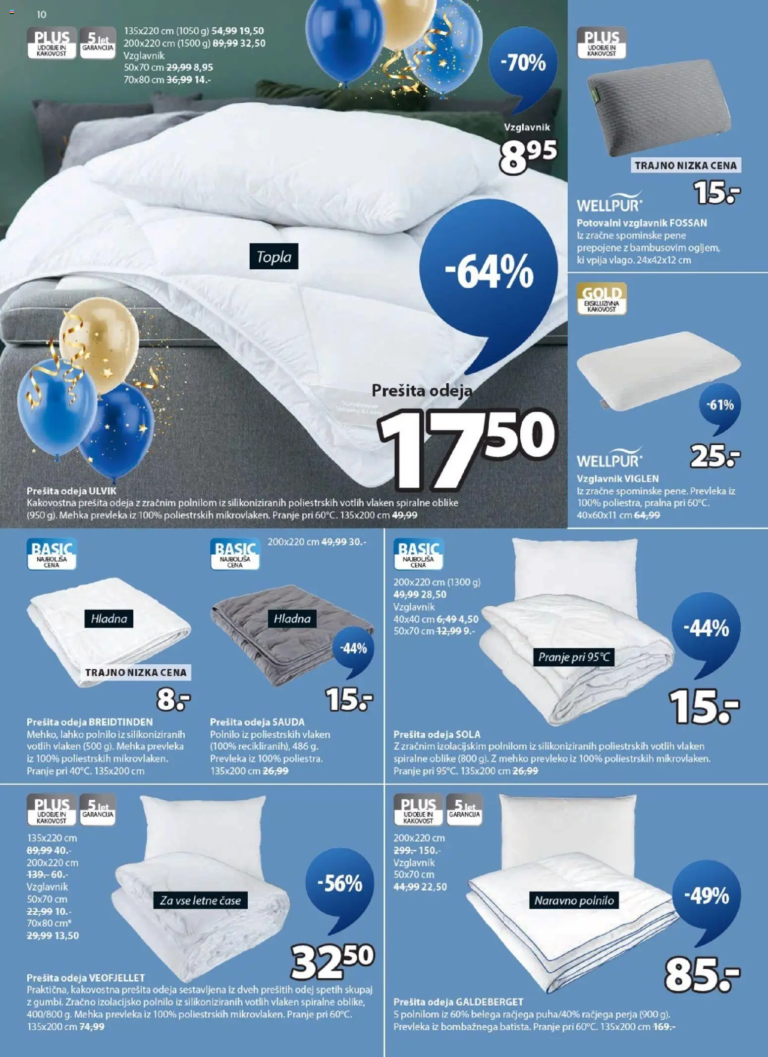 Novi JYSK katalog ponudbe – veljaven od 12.11.2025 | Stran: 10 | Izdelki: Prešita odeja, Vzglavnik, Prevleka, Odeja