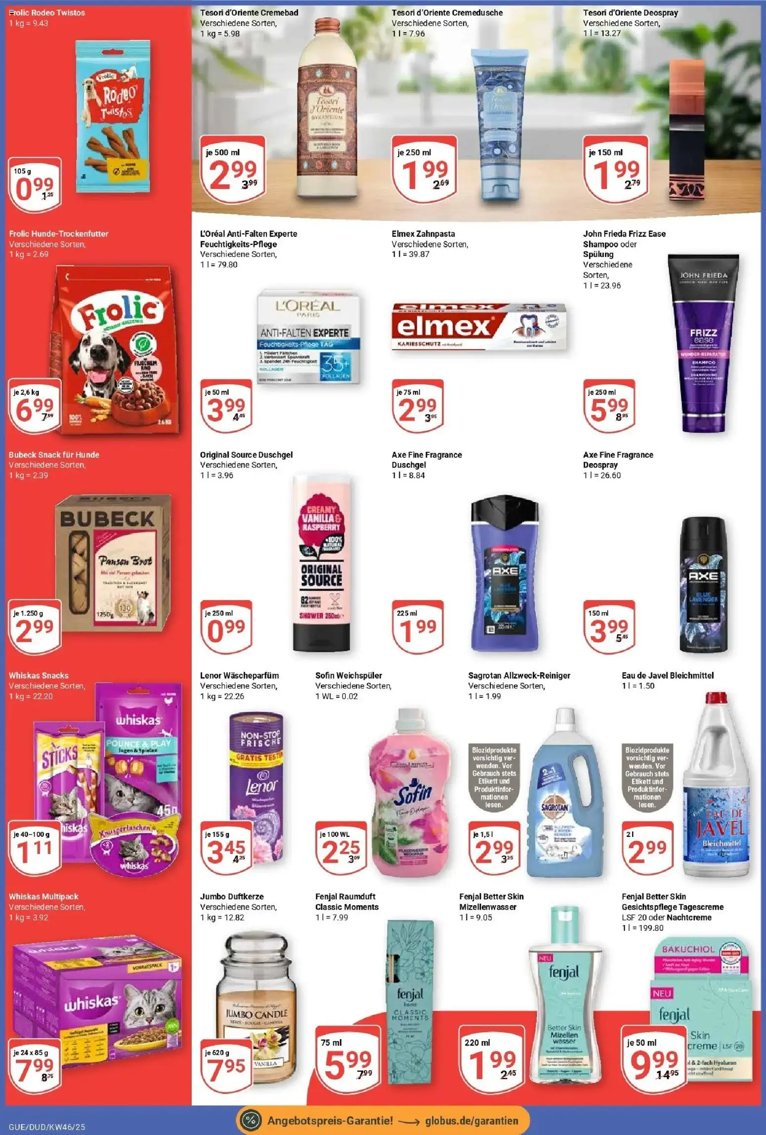 Globus prospekt Saarbrücken-Güdingen	 – gültig ab 10.11.2025 | Seite: 2 | Produkte: Wasser, Axe, Deospray, Tagescreme