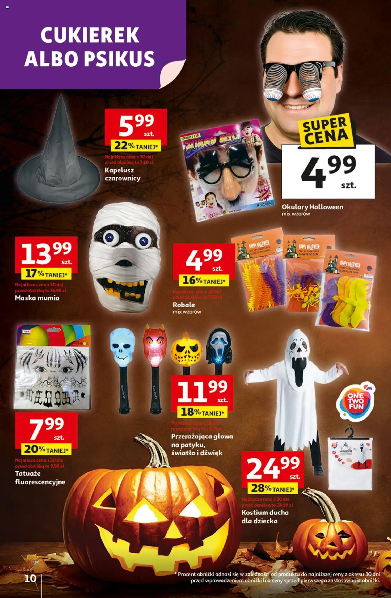 Auchan Gazetka - Wielkie przeboje cenowe Hipermarket od 09.10.2025 | Strona: 10 | Produkty: Kapelusz, Okulary, Maska