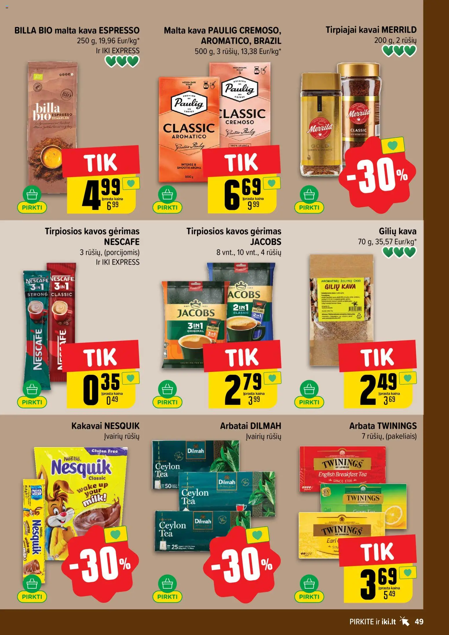 IKI akcijos nuo 20.04.2026 | Puslapis: 49 | Prekių: Kava, Arbata