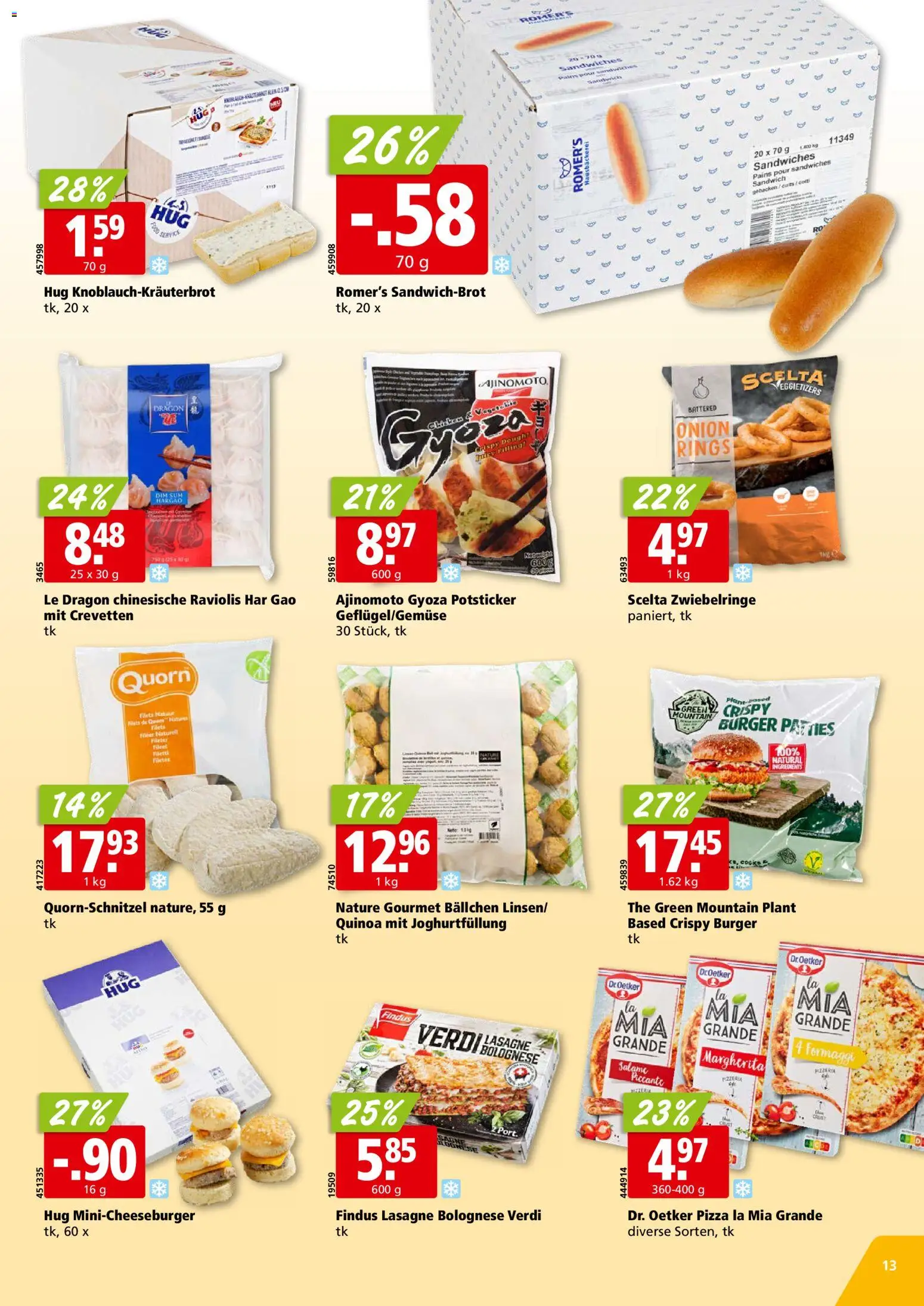 Aligro aktionen Chavannes, Matran, Genf, Sitten – gültig ab 27.05.2026 | Seite: 13 | Produkte: Burger, Pizza