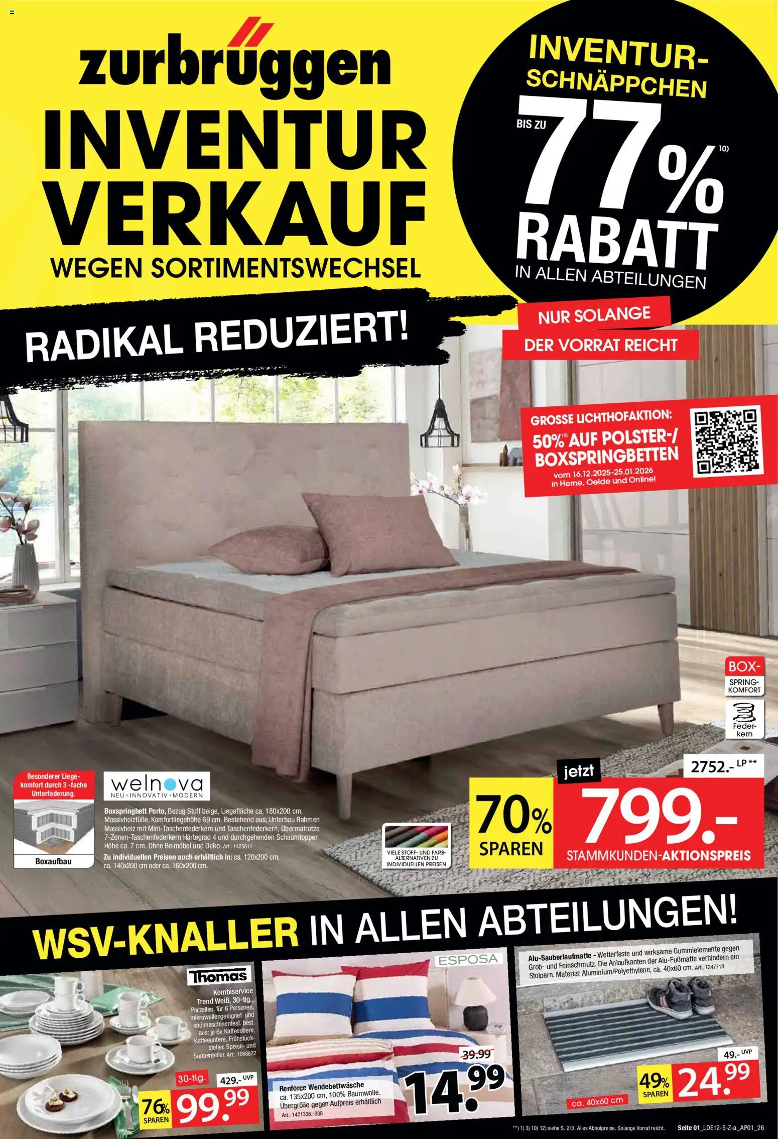 Zurbrüggen - Set One by Musterring Rabatt – gültig ab 16.12.2025 | Seite: 1 | Produkte: Boxspringbett, Liege, Box