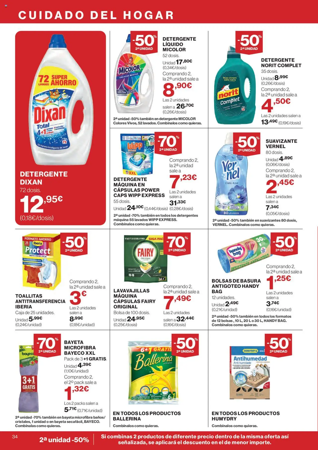 Hipercor catálogo │ válido desde el 05.06.2025 | Página: 40 | Productos: Detergente, Bolsa, Lavavajillas, Caja