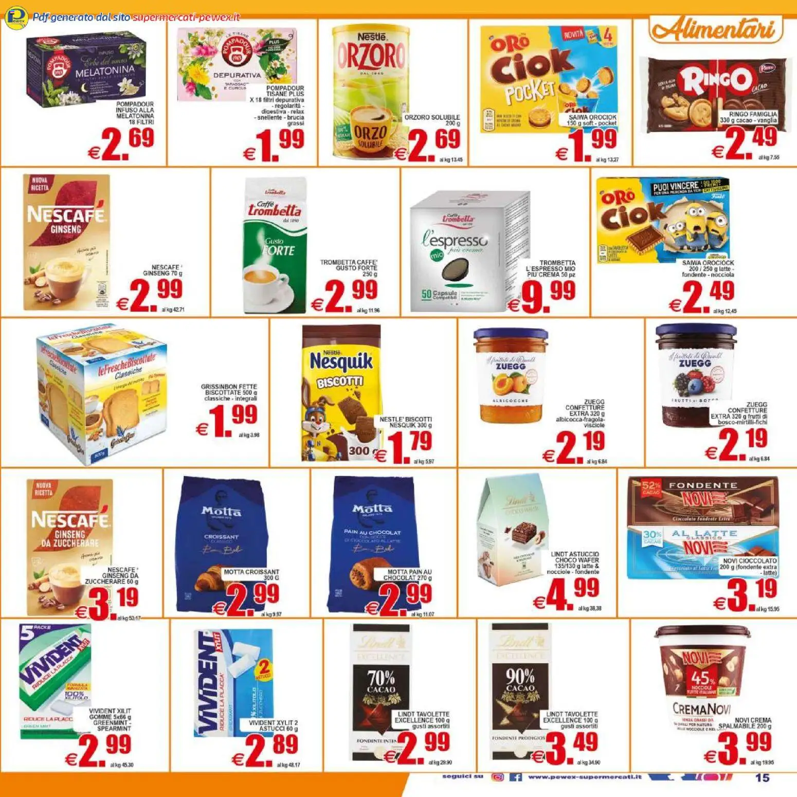 Volantino Pewex del 29.04.2026 | Pagina: 15 | Prodotti: Cioccolato, Latte, Nocciole, Astuccio