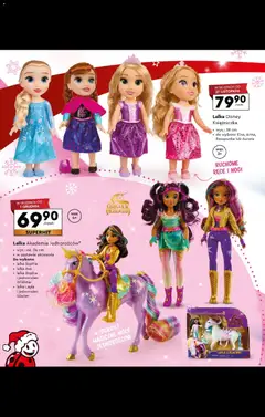 Pogląd oferty "Lalka Disney Księżniczka, Lalka Disney Księżniczka, wys.: 38 cm, do wyboru: Elsa, Anna, Roszpunka lub Aurora" - ważna od 27.10.2025 | Strona: 72 | Produkty: Lalka, Jednorożec