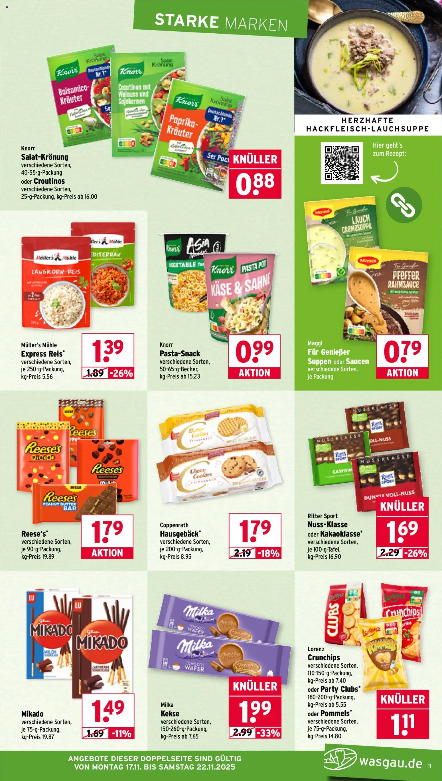 Wasgau Prospekt 	 – gültig ab 17.11.2025 | Seite: 11 | Produkte: Mühle, Balsamico, Knorr, Salat