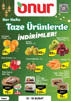 12.02.2026 tarihinden itibaren geçerli olan Onur Market kataloğu önizlemesi